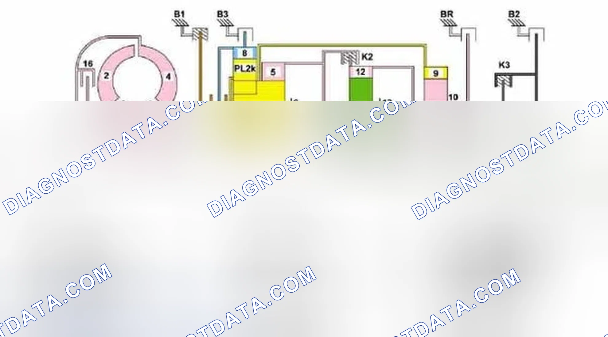 Scheme 401: Power Flow In 6th Gear Function Diagram - Transmission 722.9