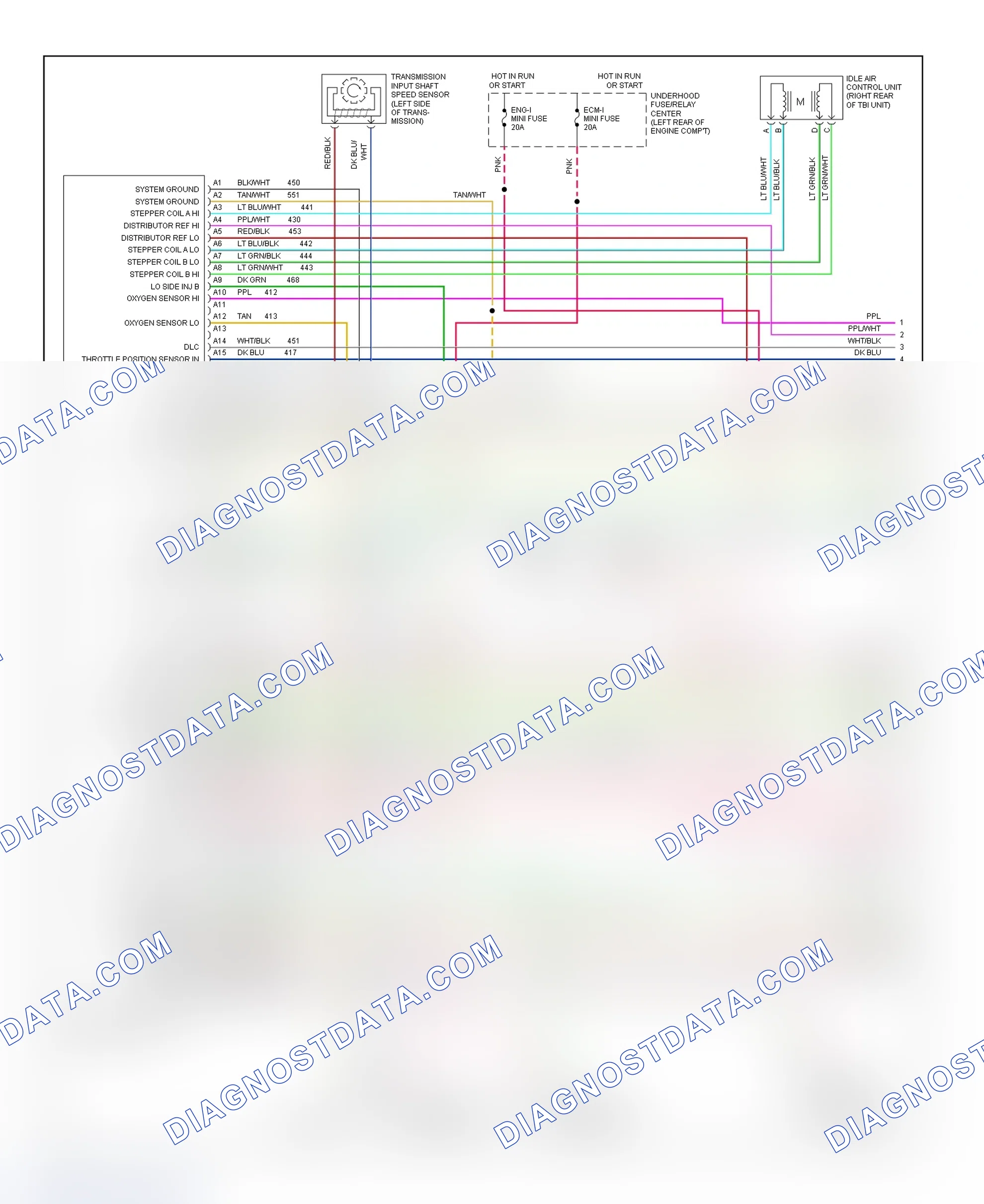 Scheme 379: Wiring Diagram ("C" & "K" Series Pickup, Sierra & Suburban - 7.4L With A/T - 1 Of 3)