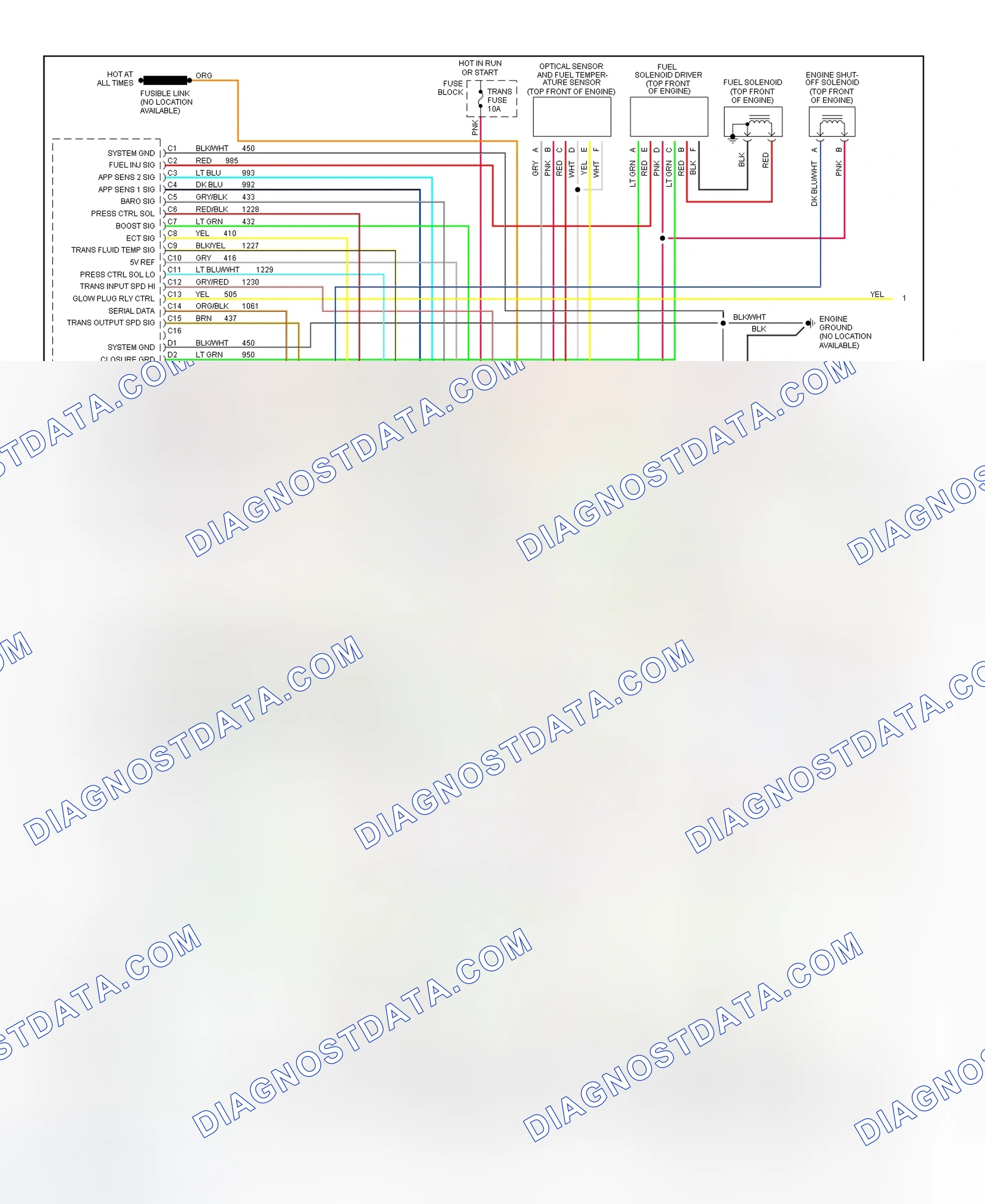 Scheme 235: Wiring Diagram ("P" Series - 6.5L VIN F - 1 Of 2)