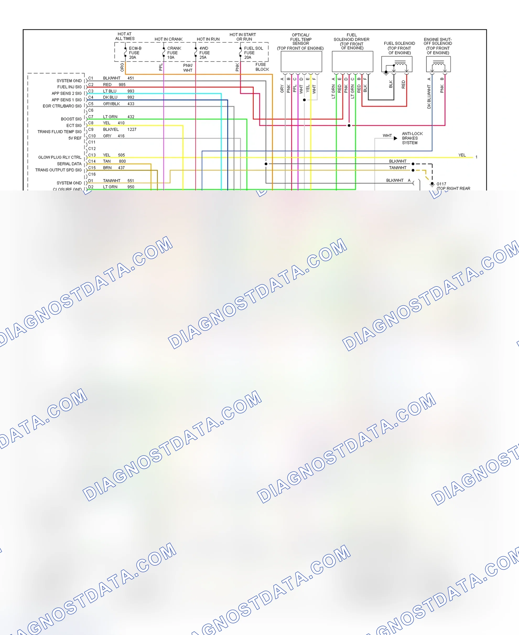Scheme 229: Wiring Diagram ("C" & "K" Series Pickup, & Sierra - Diesel VIN F & P With M/T - 1 Of 2)