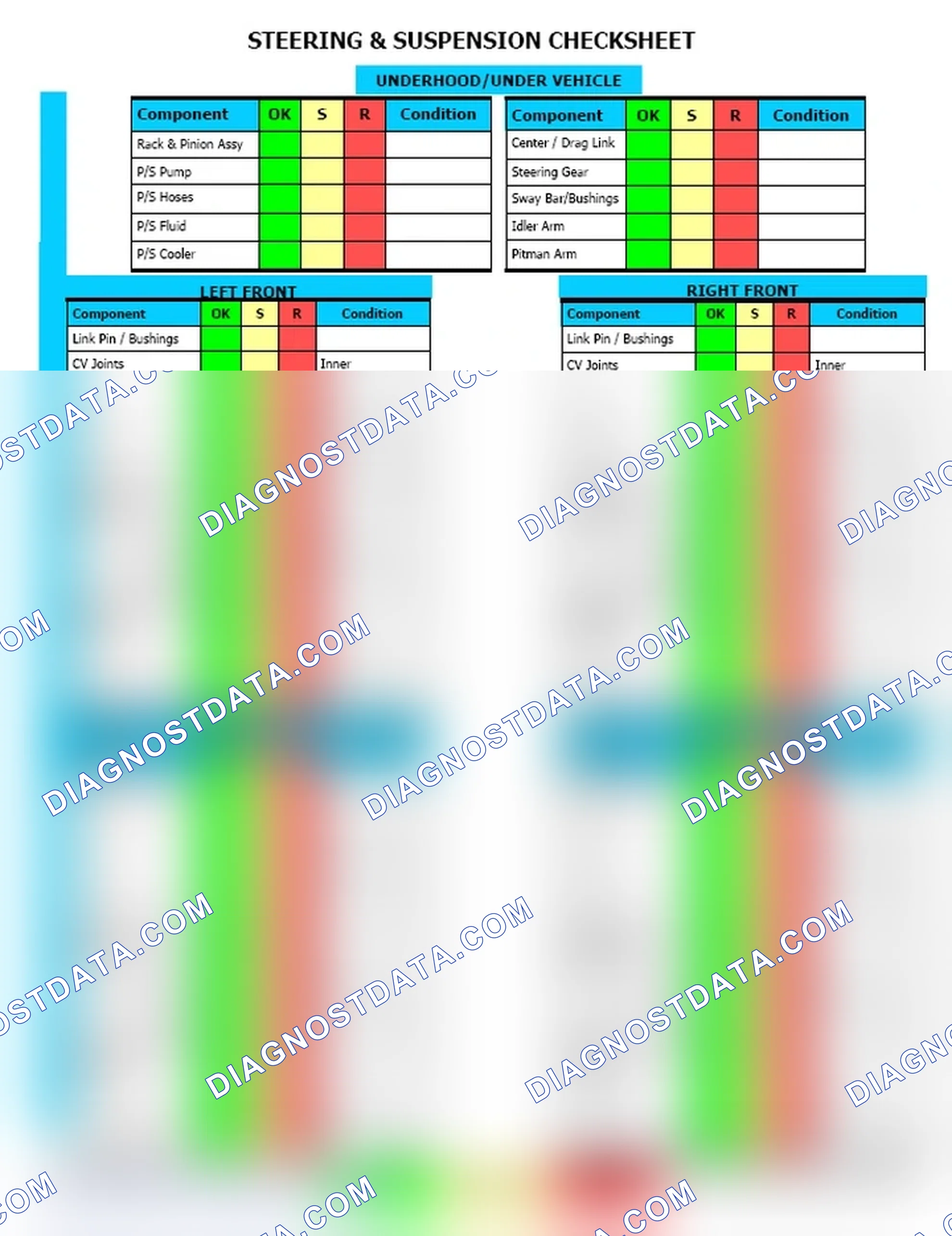 Scheme 12: Steering & Suspension Checksheet (2 Of 2)
