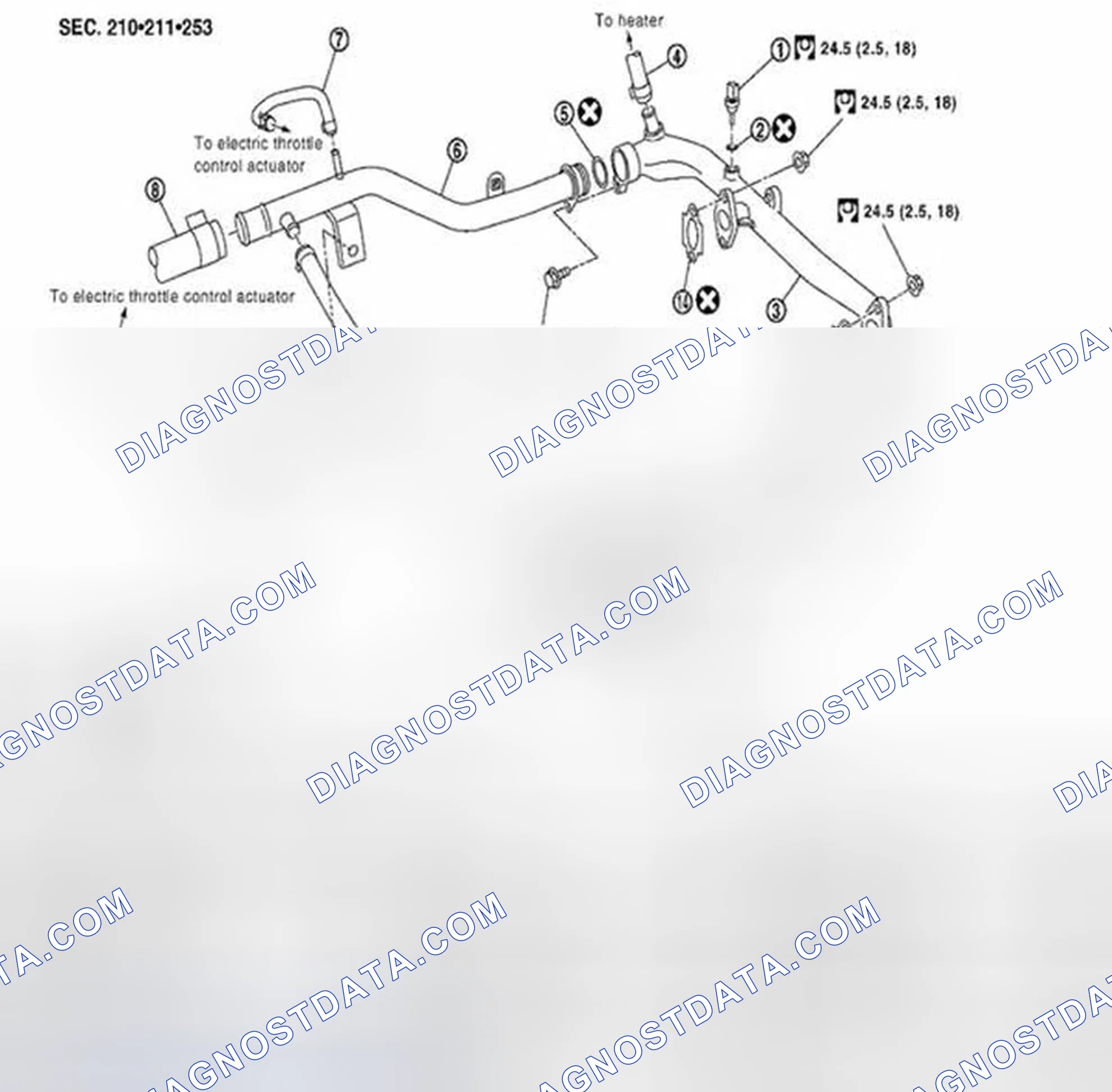 Scheme 40: Water Outlet and Water Piping: Exploded View