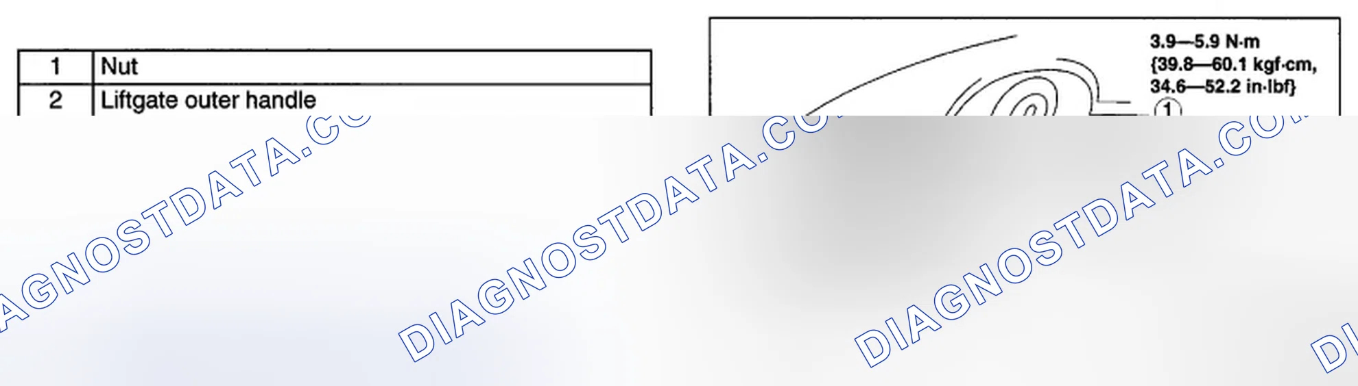 Scheme 34: LIFTGATE OUTER HANDLE REMOVAL/INSTALLATION