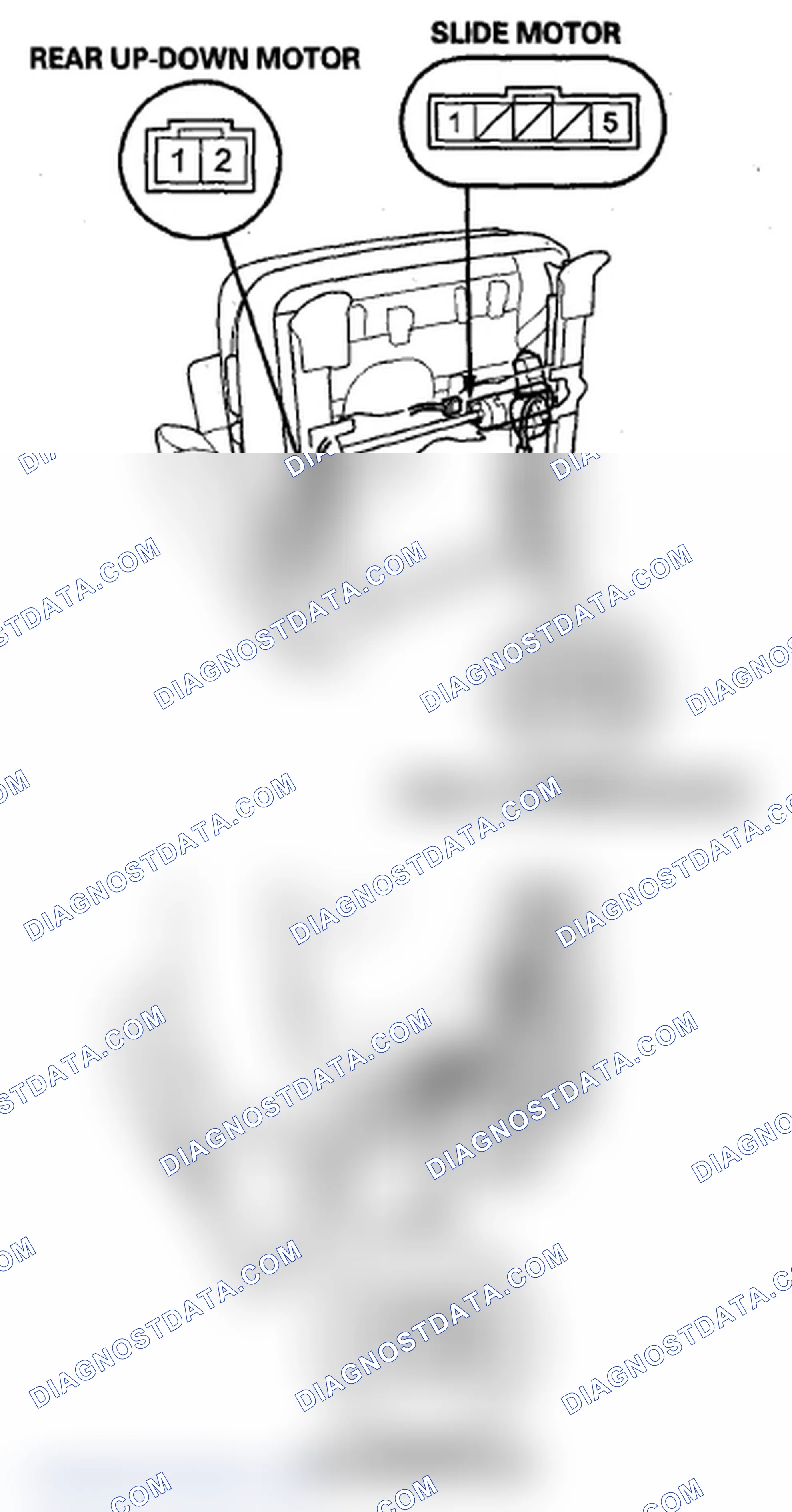 Scheme 254: Front Passenger's Power Seat Motor Test