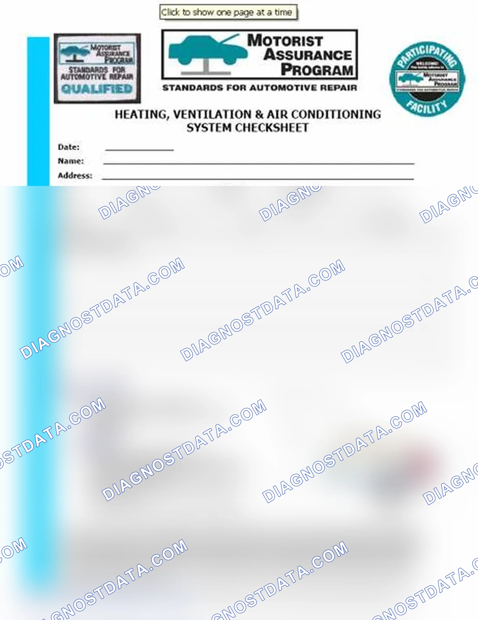 Scheme 15: Heating, Ventilation & Air Conditioning System Checksheet (1 Of 2)