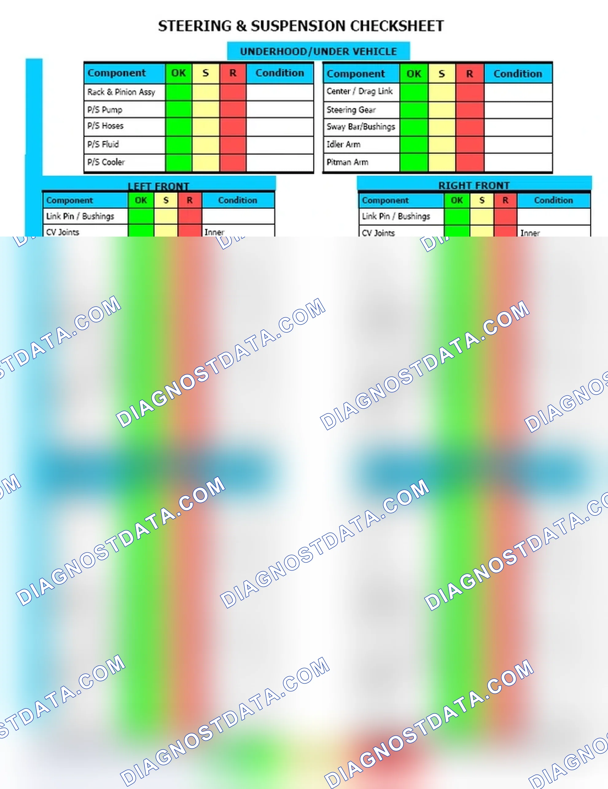 Scheme 12: Steering & Suspension Checksheet (2 Of 2)