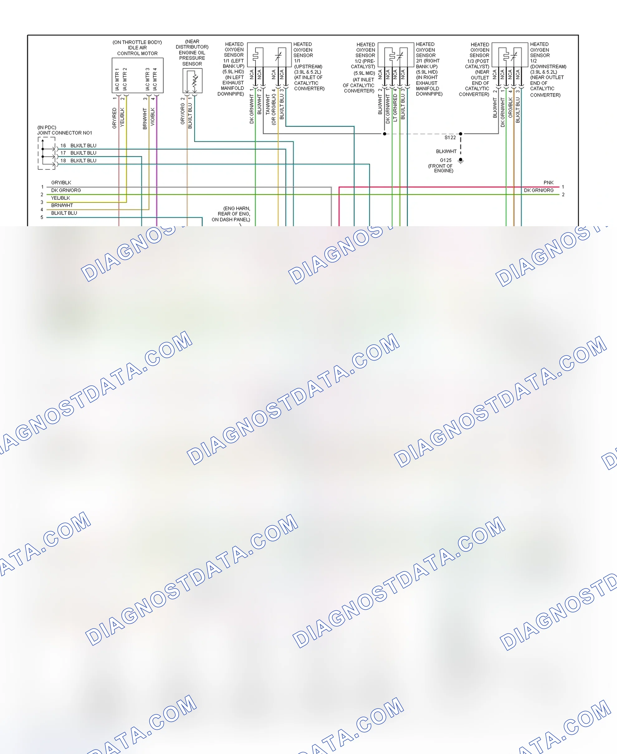 Scheme 44: PCM Wiring Diagram (Ram Pickup - 3.9L, 5.2L & 5.9L - 2 Of 3)