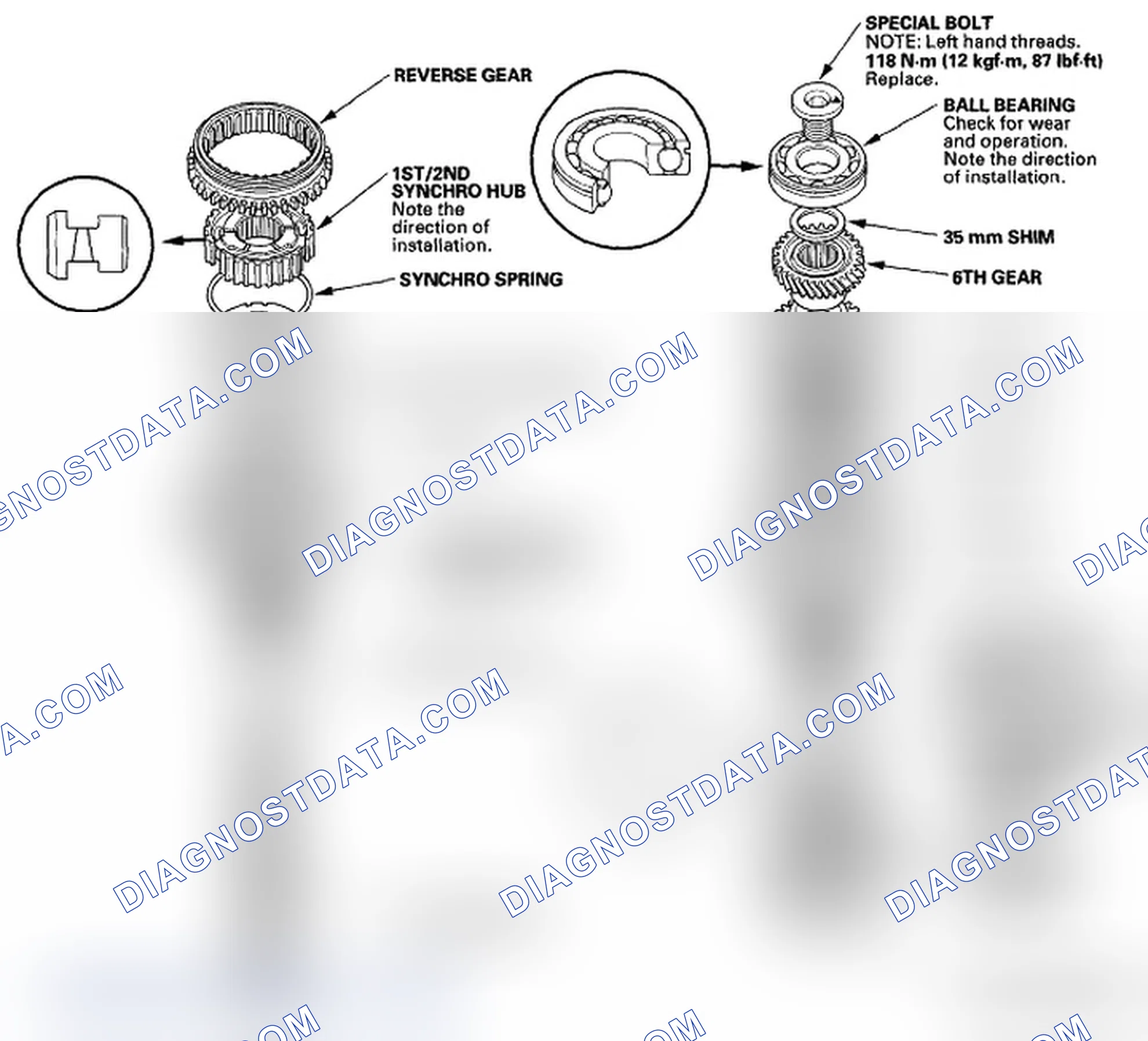 Scheme 132: Exploded View Of Countershaft Assembly w/Torque Spec.