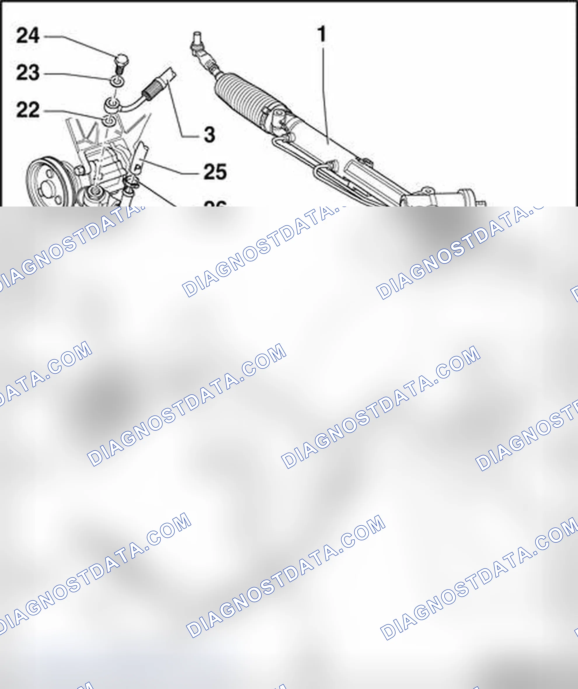 Scheme 332: Vehicles with 4-cylinder engines, assembly overview