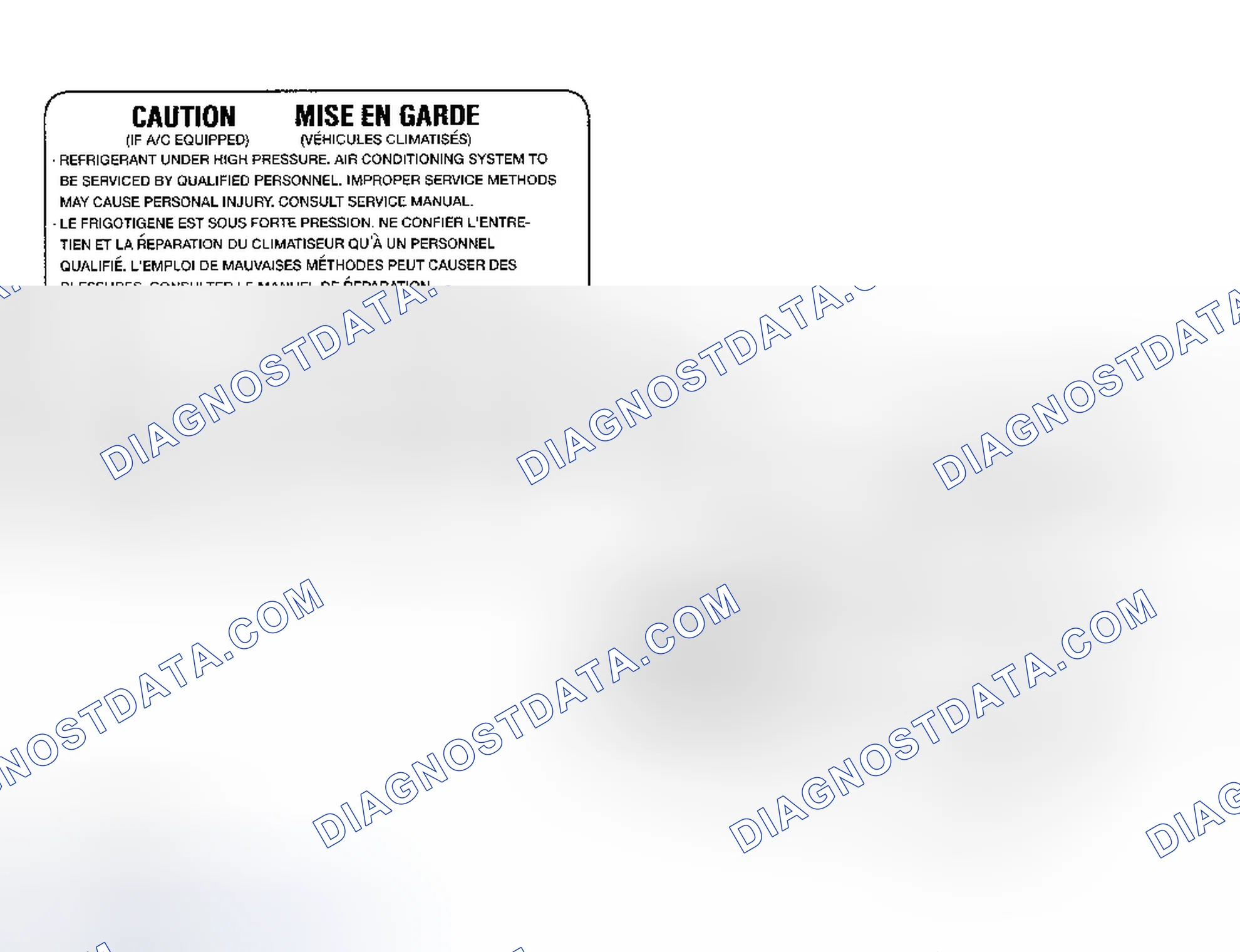 Scheme 22: Underhood A/C Specification Labels