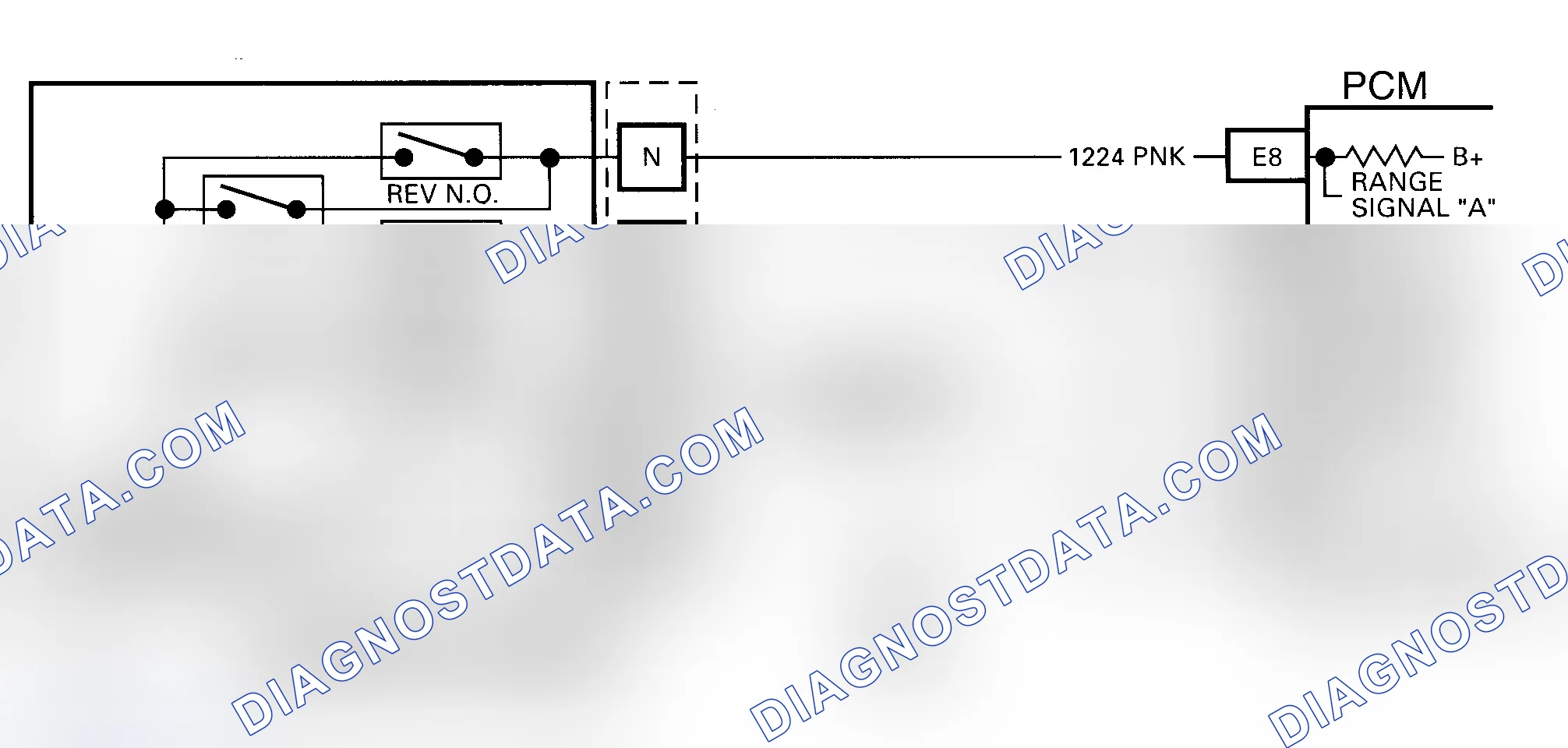 Scheme 221: DTC 28 Schematic (4L60-E) Transmission Range Pressure Switch Circuit Fault