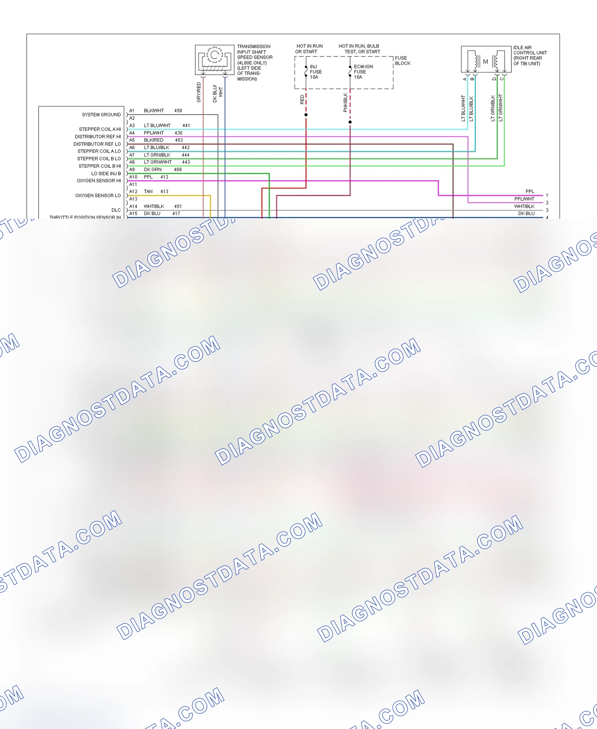 Scheme 21: Wiring Diagram (Blazer, Pickup, Sierra, Suburban & Yukon - 4.3L, 5.0L & 5.7L With A/T - 1 Of 3)