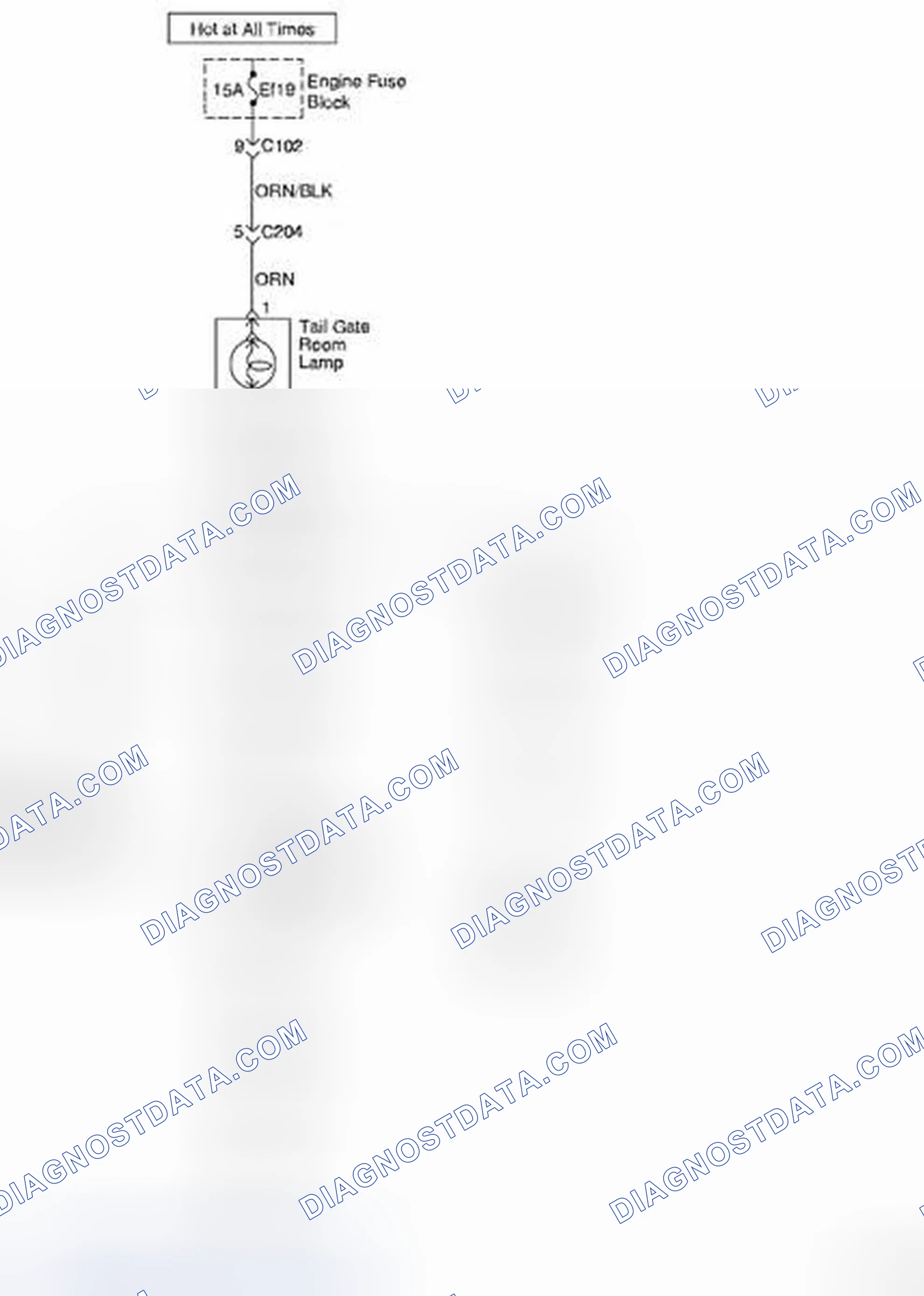 Scheme 24: Trunk/Tail Gate Open Switch, Trunk Latch Switch and Trunk Room Lamps Circuit Diagram (For STATION WA