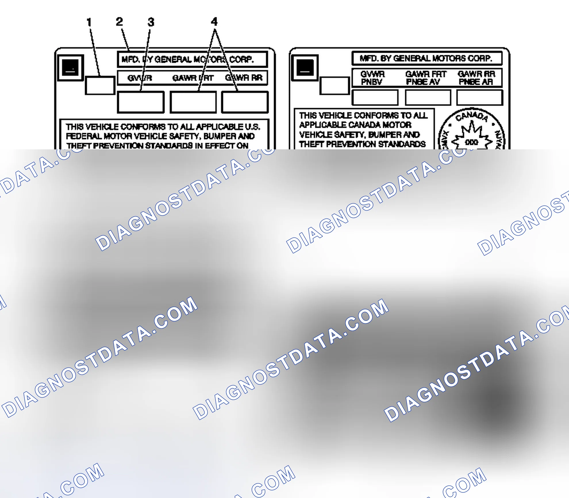 Scheme 4: Vehicle Certification, Tire Placard, Anti-Theft and Service Parts ID Label