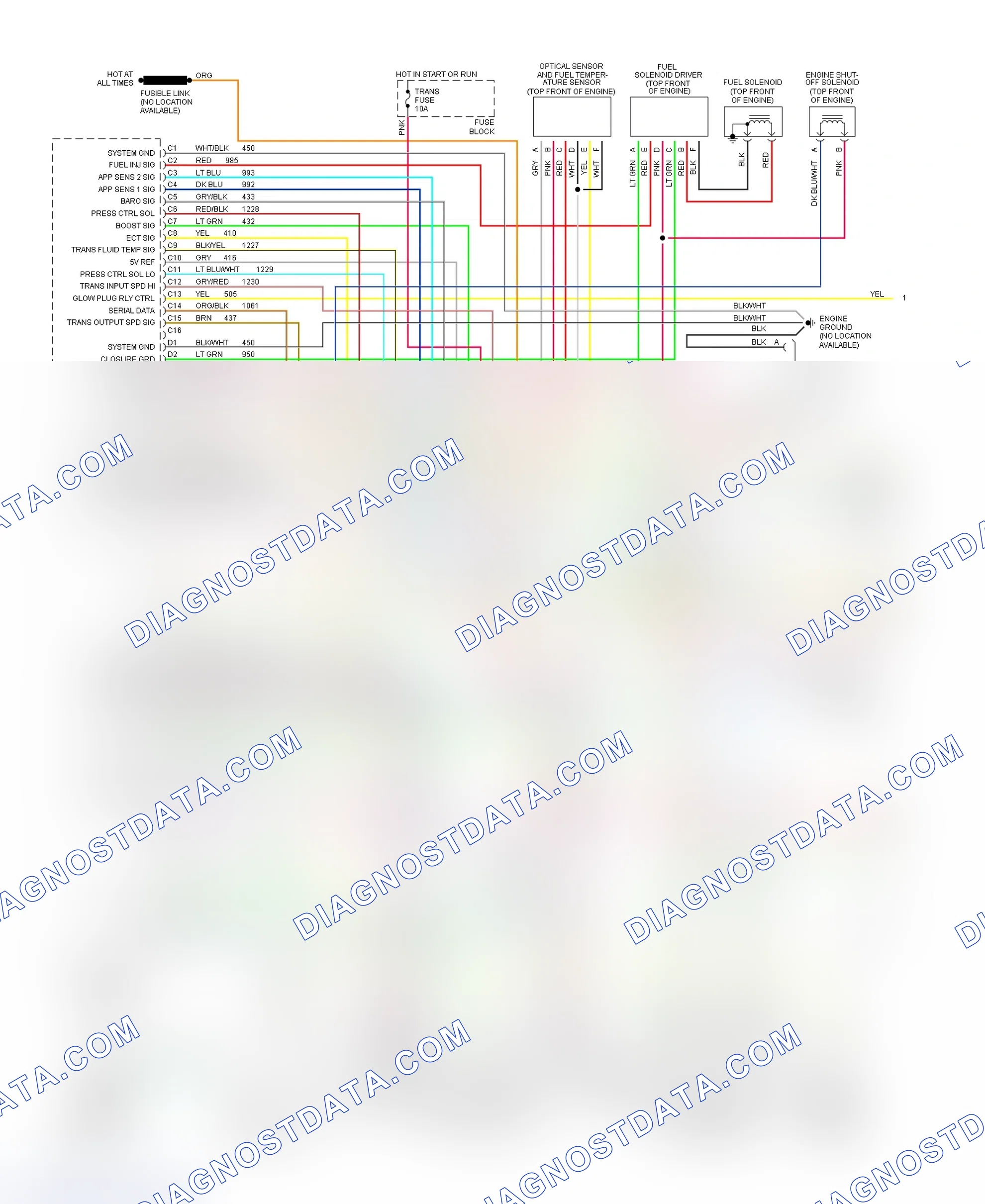 Scheme 273: Wiring Diagram ("P" Series - Commercial - (VIN F) With 4L80-E - 1 Of 2)
