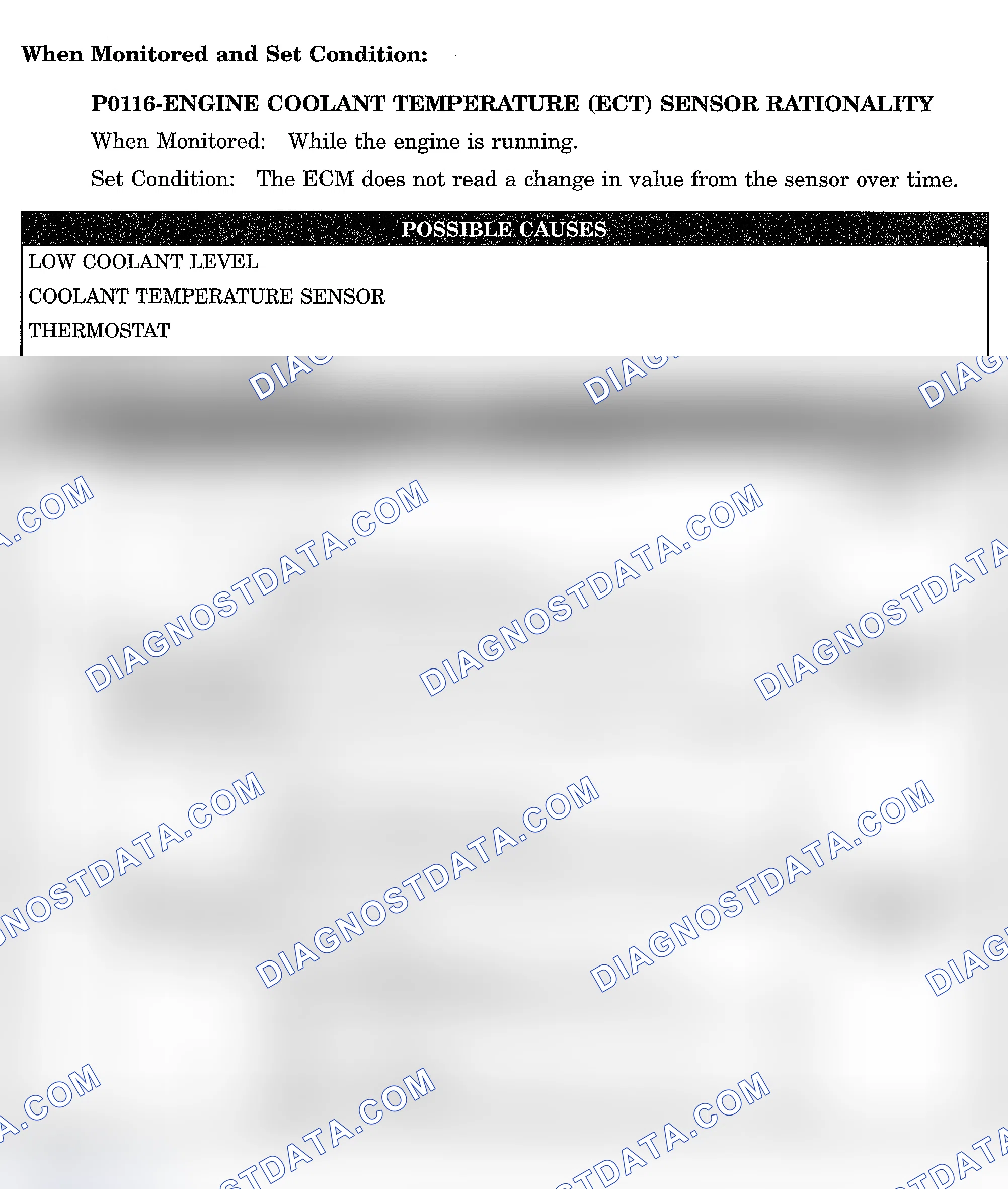 Scheme 841: DTC P0116: ENGINE COOLANT TEMPERATURE (ECT) SENSOR RATIONALITY