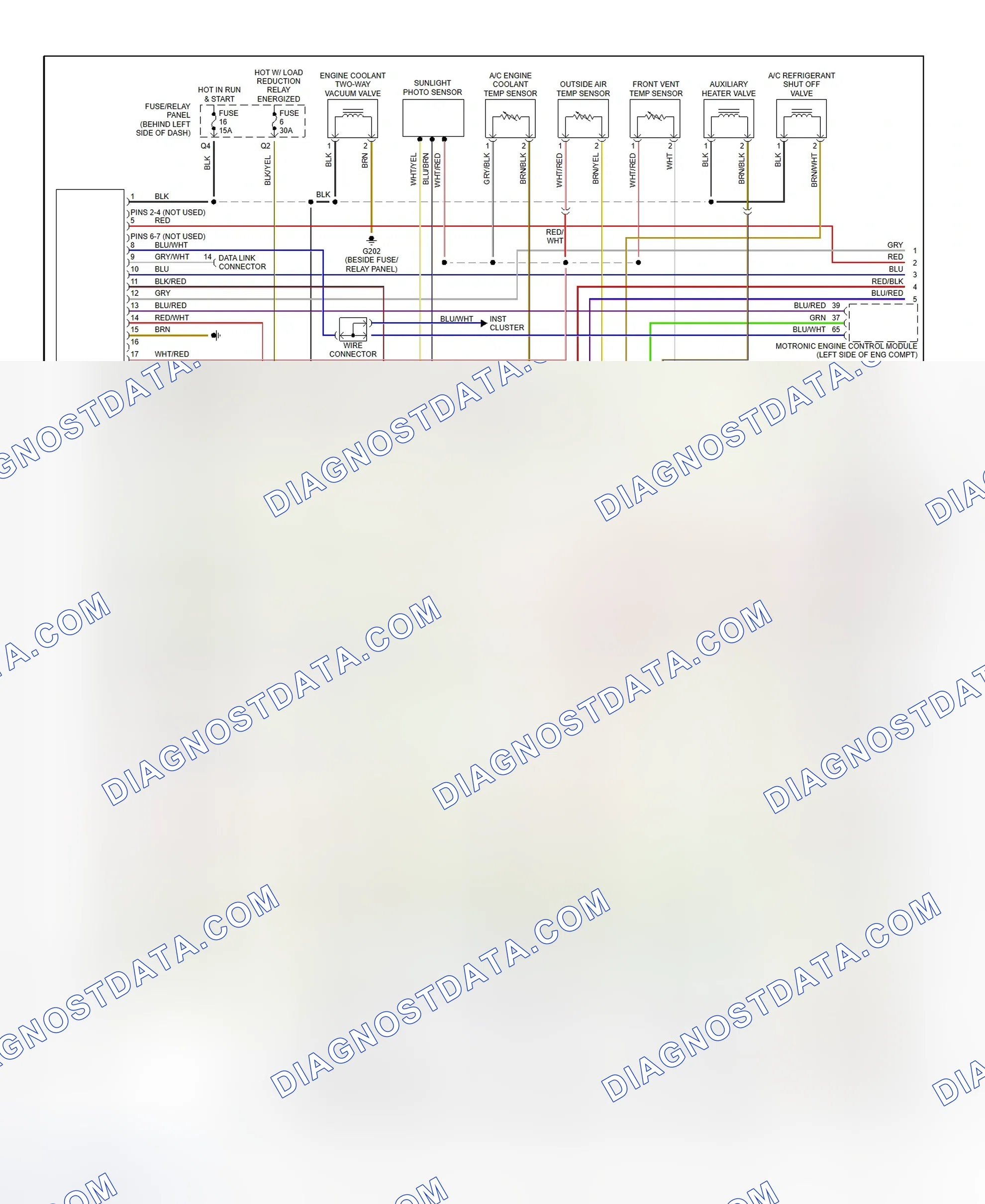 Scheme 1: Automatic A/C-Heater System Wiring Diagram (EuroVan - 1 Of 2)