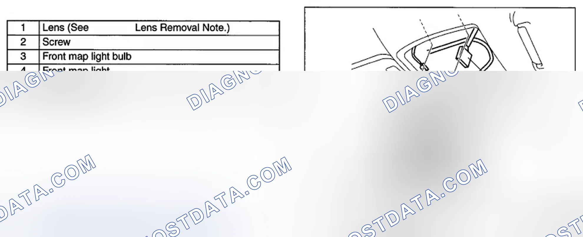Scheme 66: FRONT MAP LIGHT REMOVAL/INSTALLATION