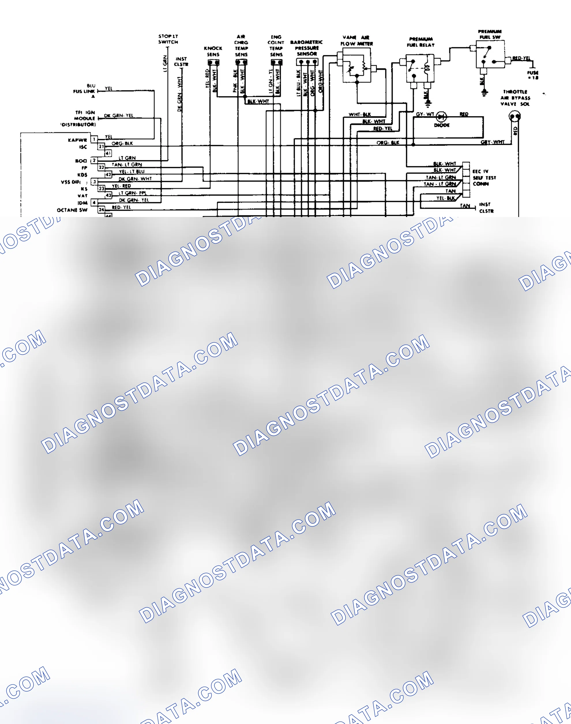 Scheme 67: 2.3L Turbo MPFI EEC-IV Wiring Diagram (Thunderbird)