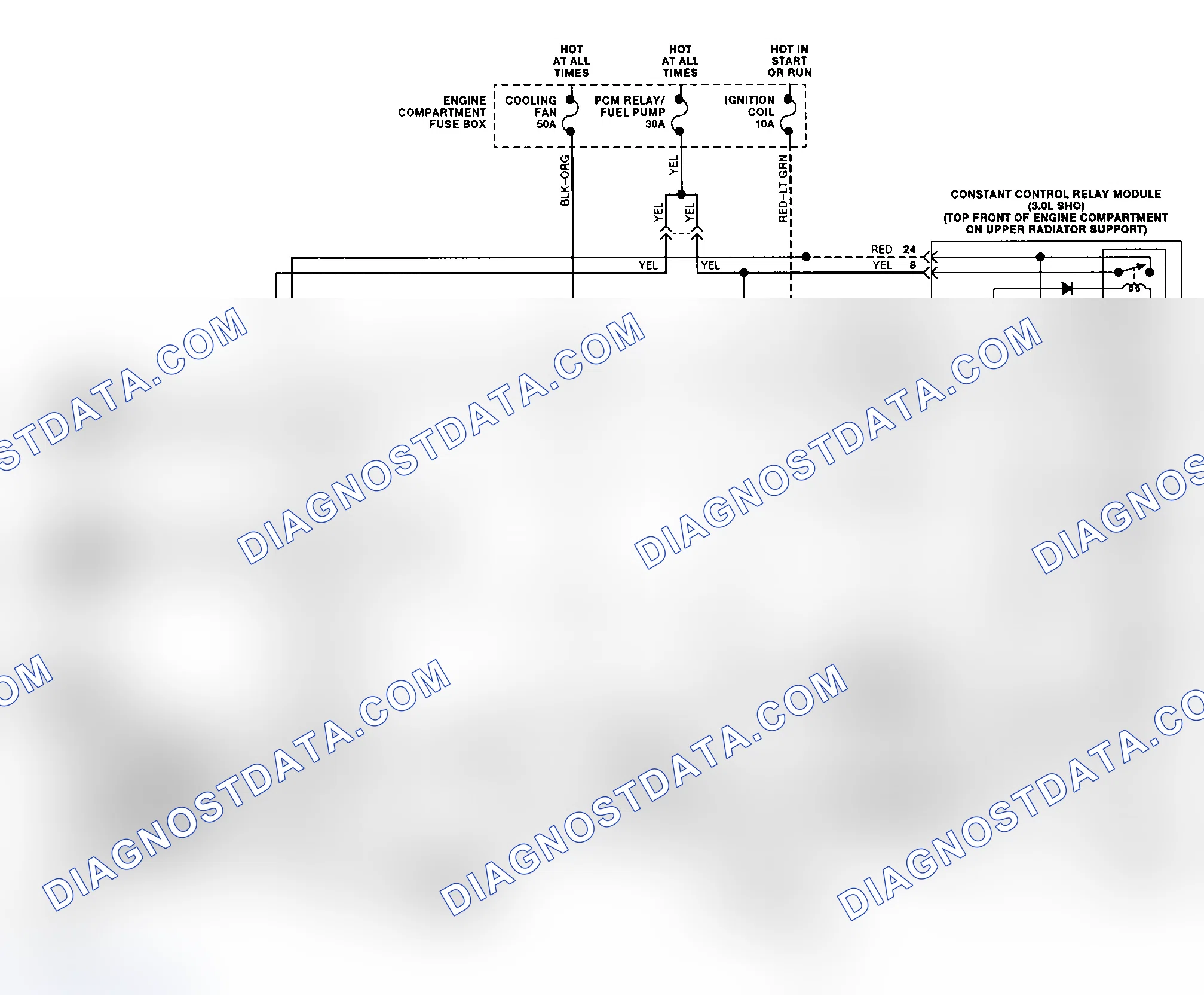 Scheme 16: Auto A/C-Heater System Wiring Diagram (Sable & Taurus - 2 Of 4)