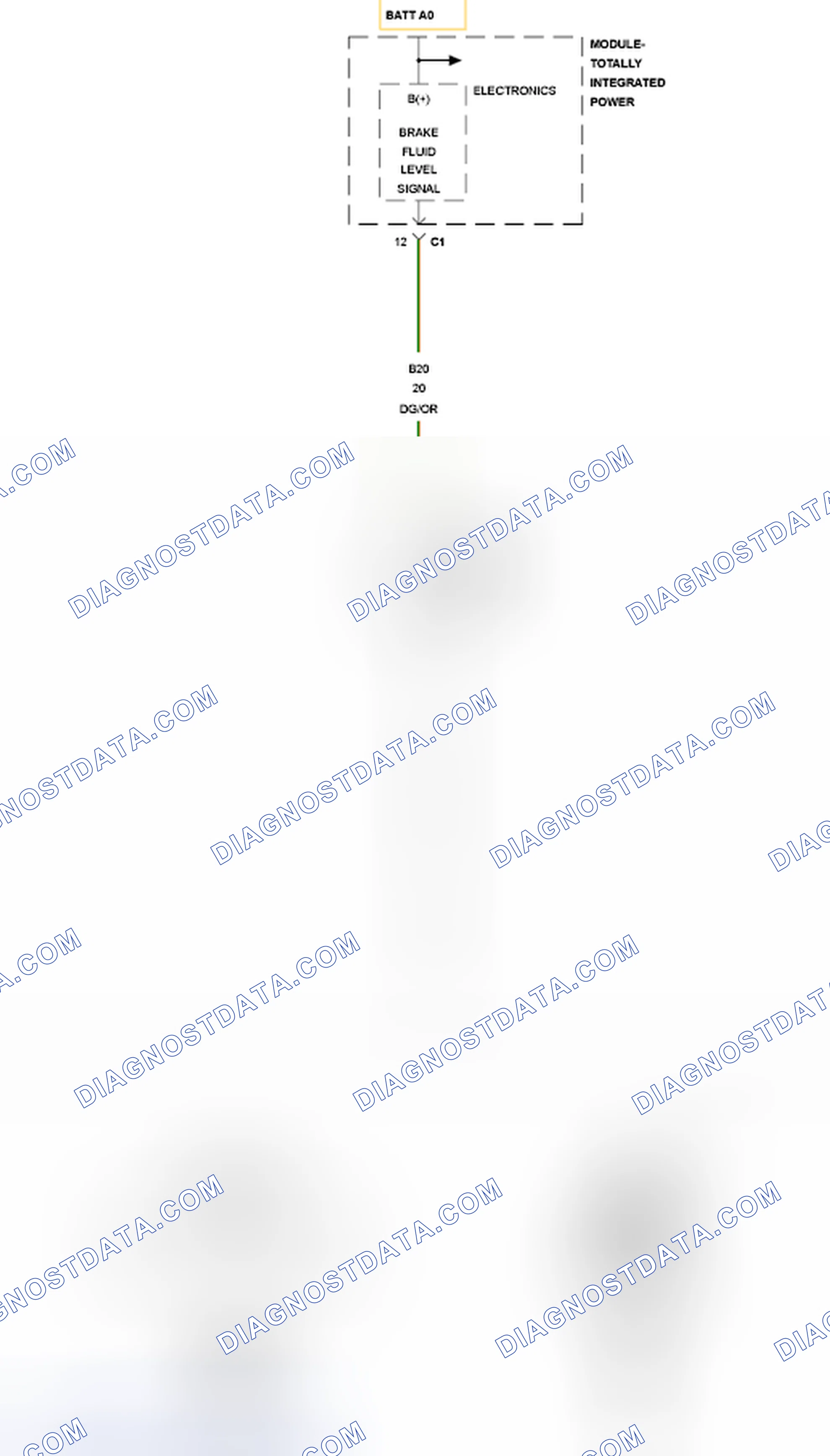 Scheme 253: C1008-BRAKE FLUID LEVEL CIRCUIT HIGH
