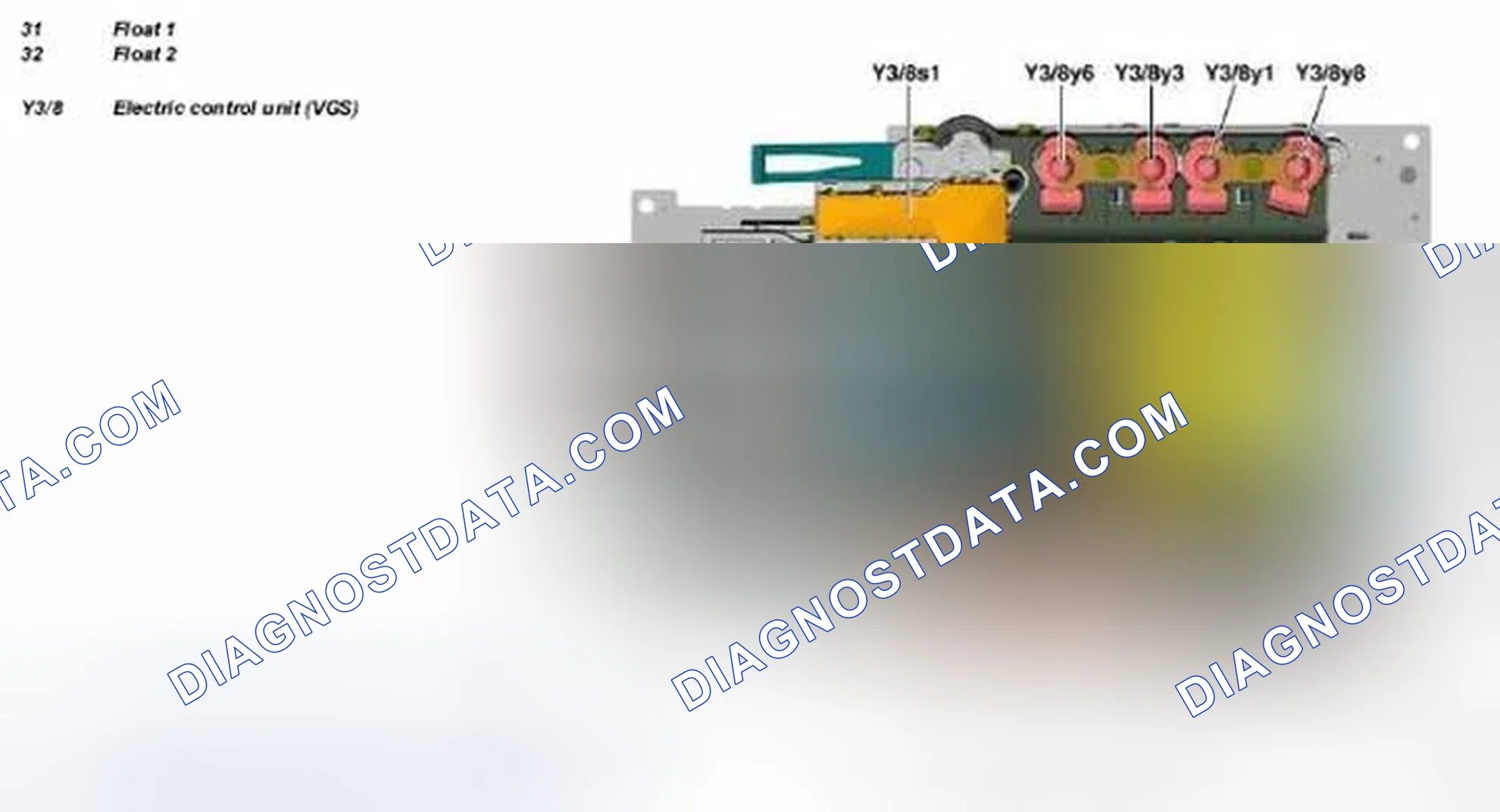 Scheme 34: Identifying Float 1, Float 2 And Electrical Control Unit Location - Transmission 722.9