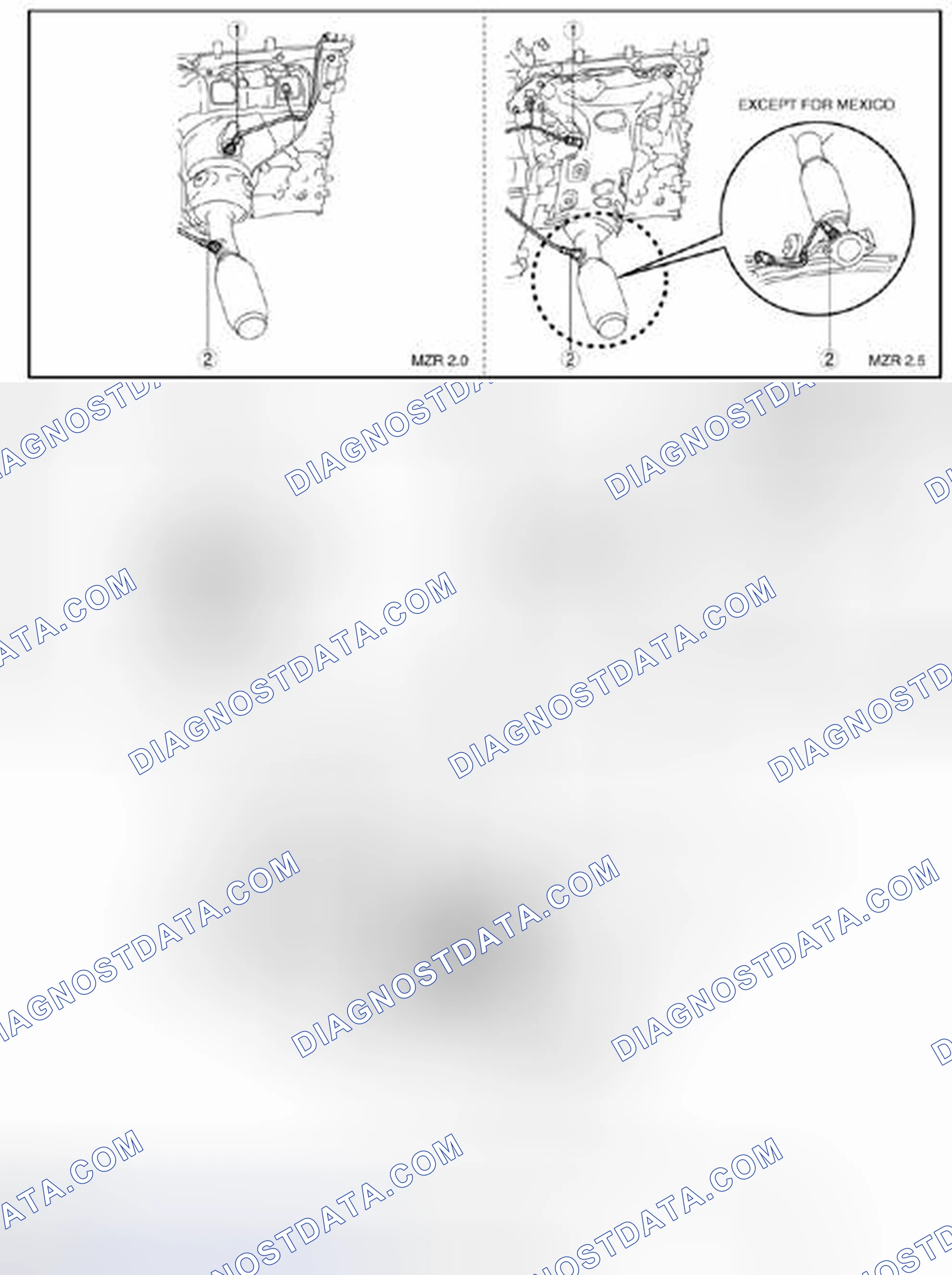 Scheme 1: Locating Engine Control System Components [MZR 2.0, MZR 2.5] (1 Of 2)