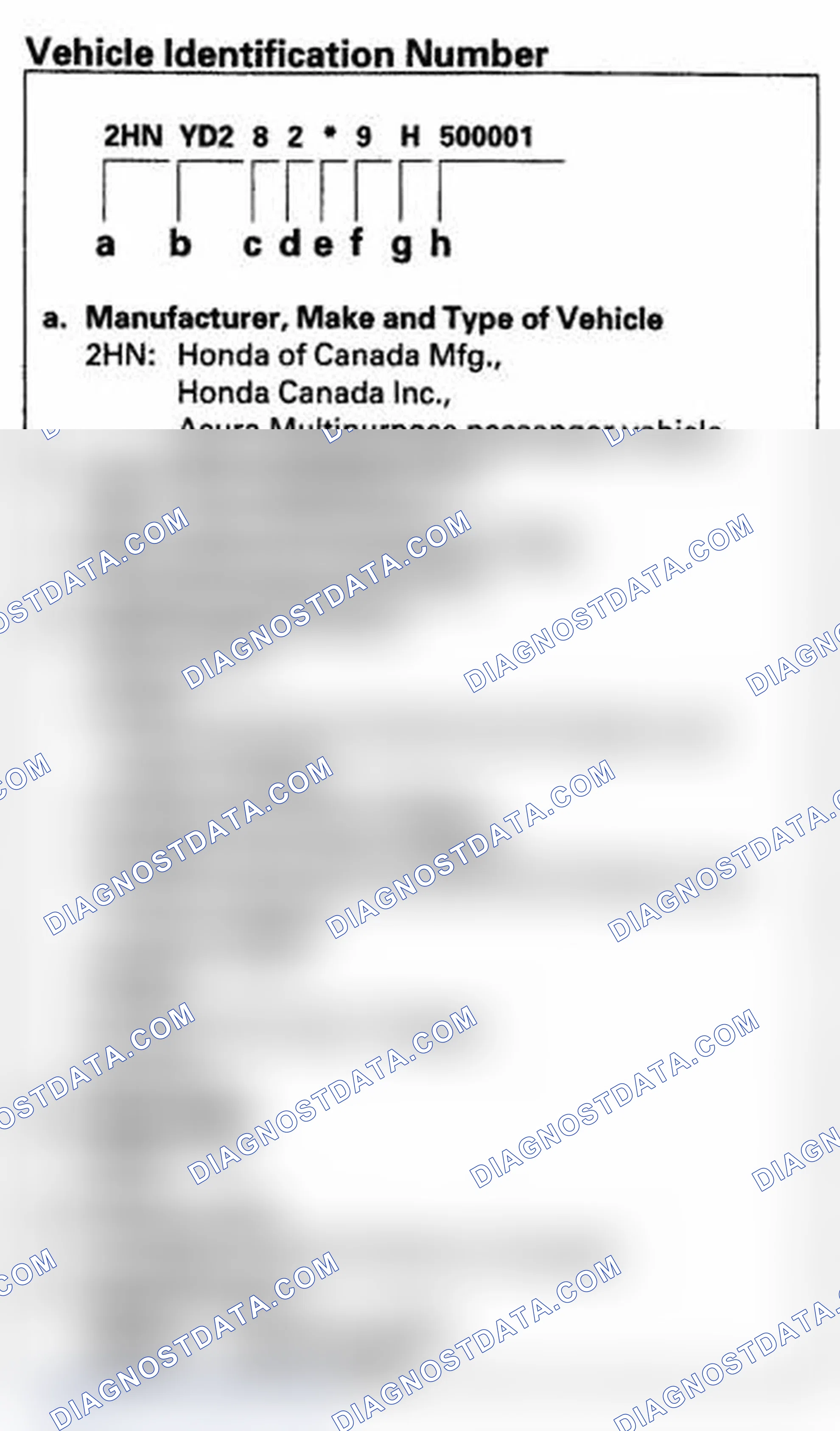 Scheme 11: Identifying Vehicle Identification Number - '09 Model