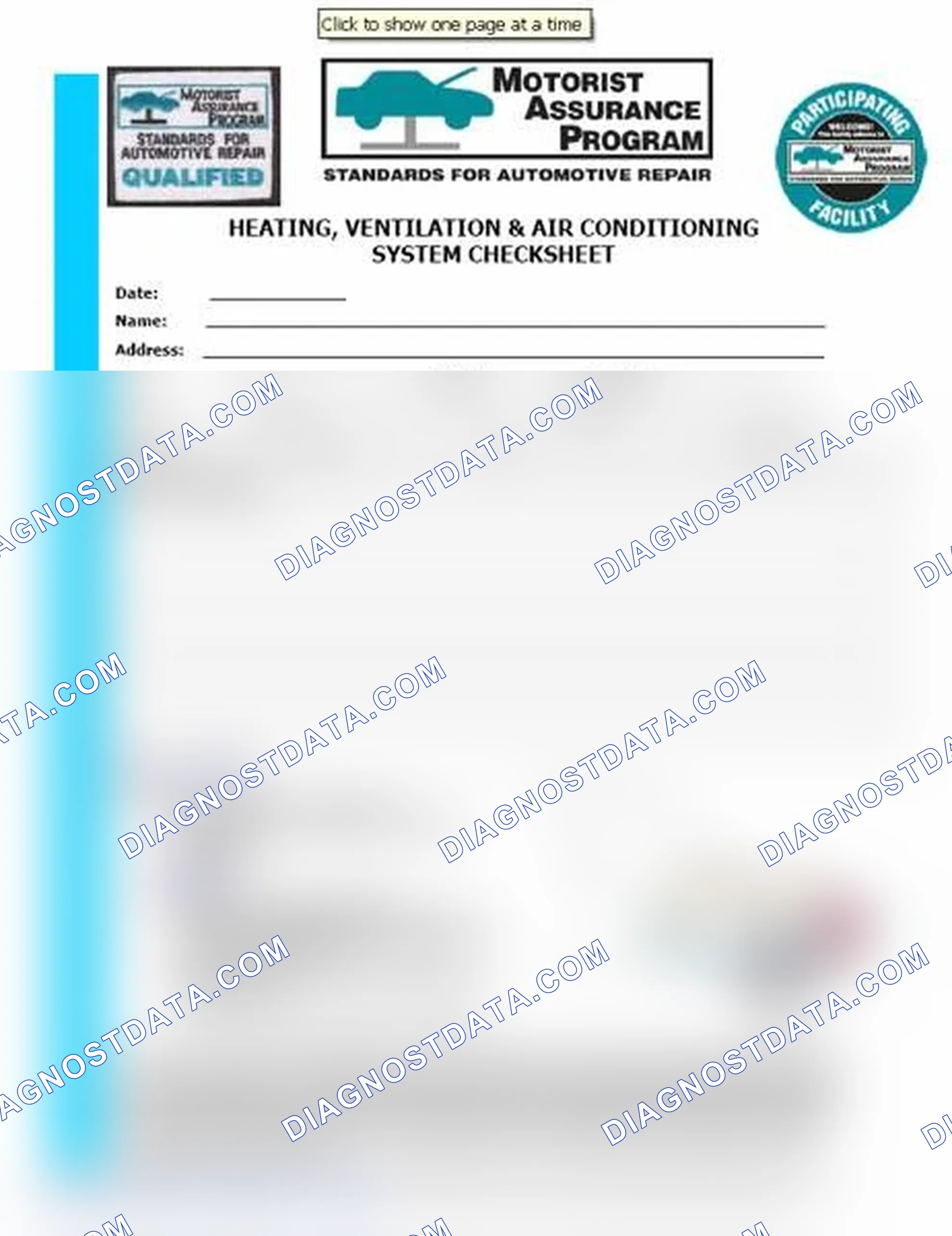 Scheme 15: Heating, Ventilation & Air Conditioning System Checksheet (1 Of 2)