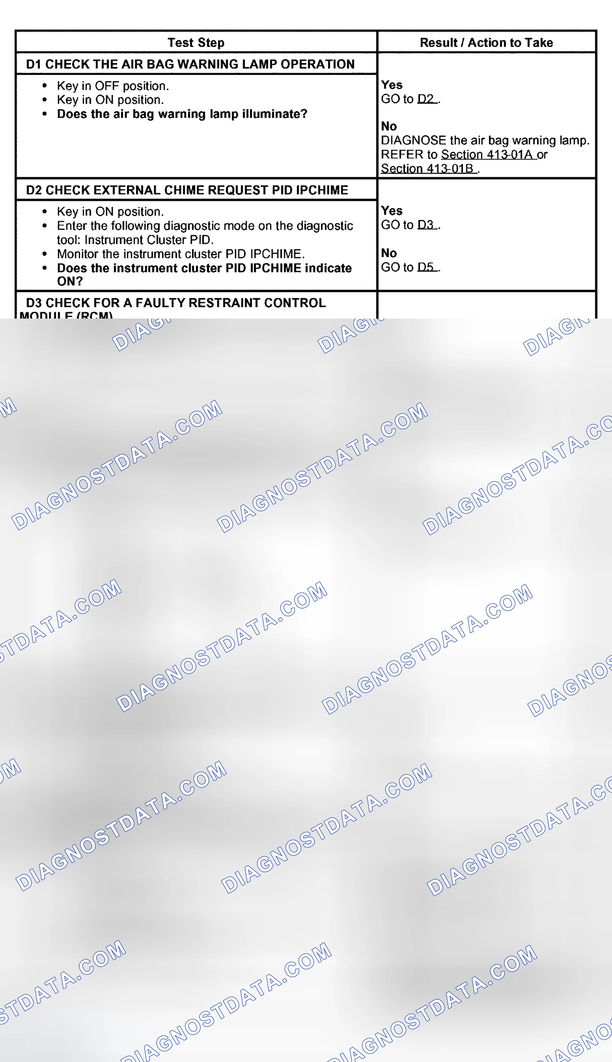 Scheme 8: PINPOINT TEST D: A CHIME DOES NOT OPERATE CORRECTLY-AIR BAG WARNING TONE