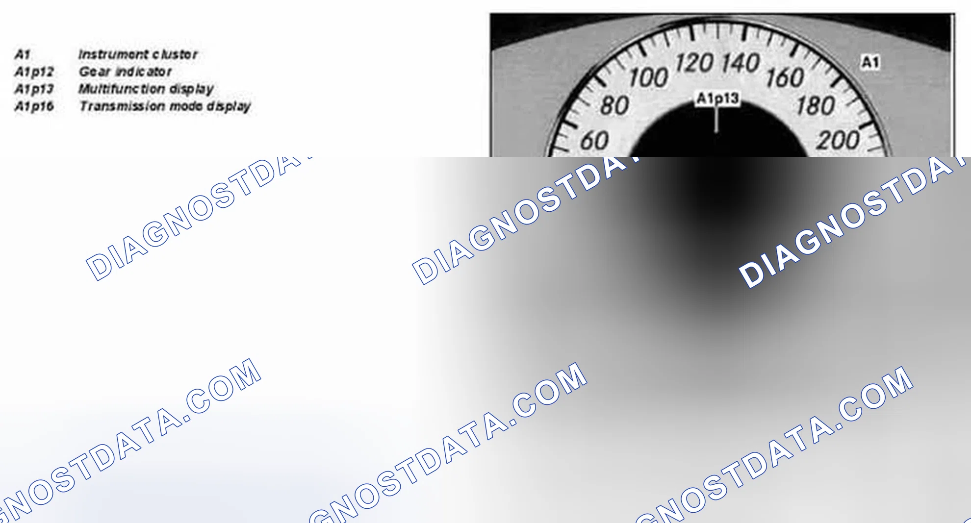 Scheme 384: Identifying Instrument Cluster And Transmission Mode Display (Shown On Model 211)