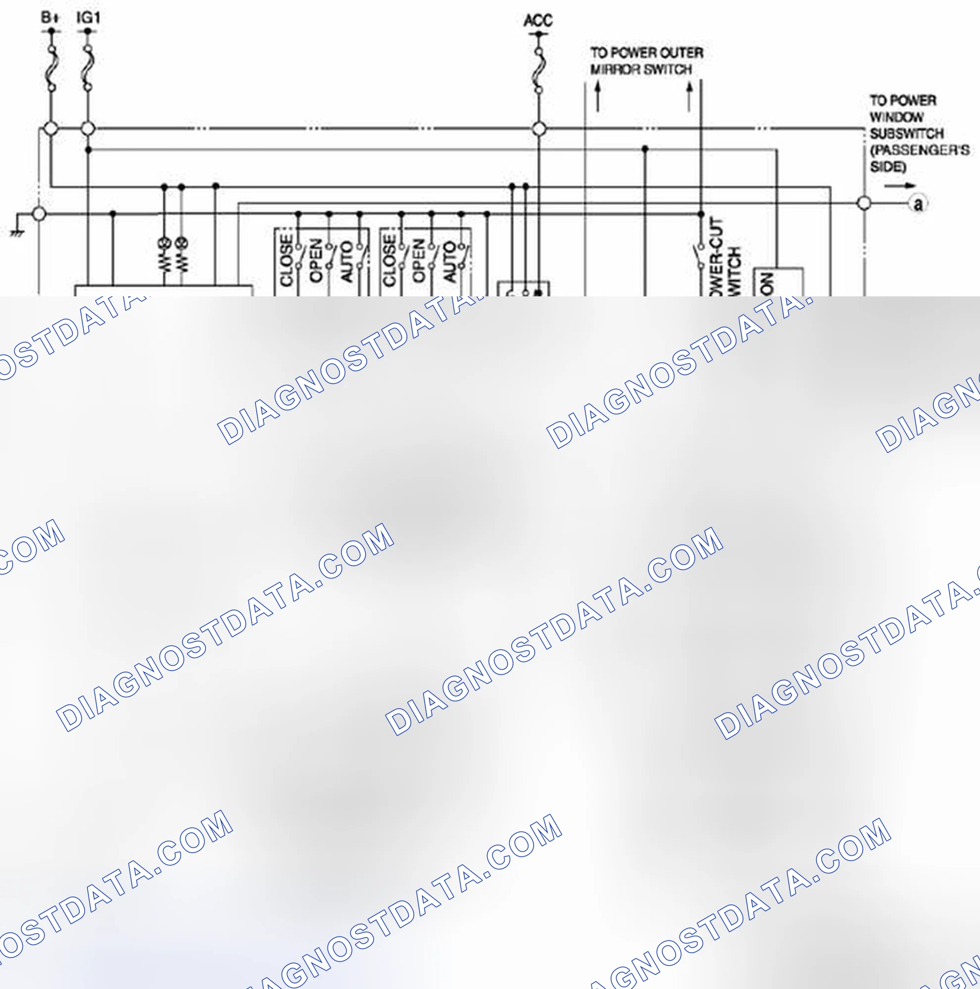 Scheme 8: Power Window System Wiring Diagram - Power Window Main Switch (Auto-Open/Close Function)