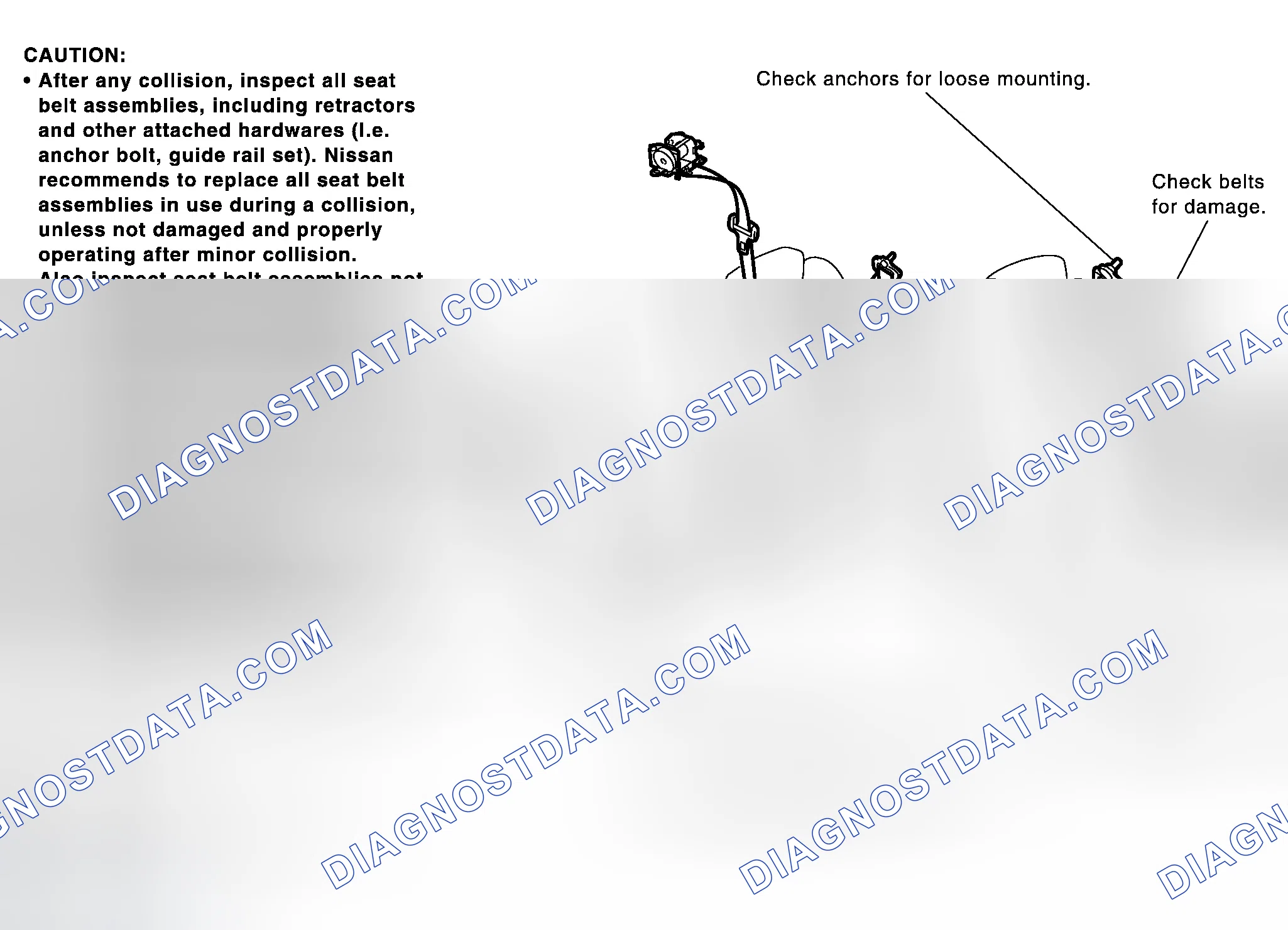 Scheme 67: Checking Seat Belt, Buckles, Retractors, Anchors and Adjusters
