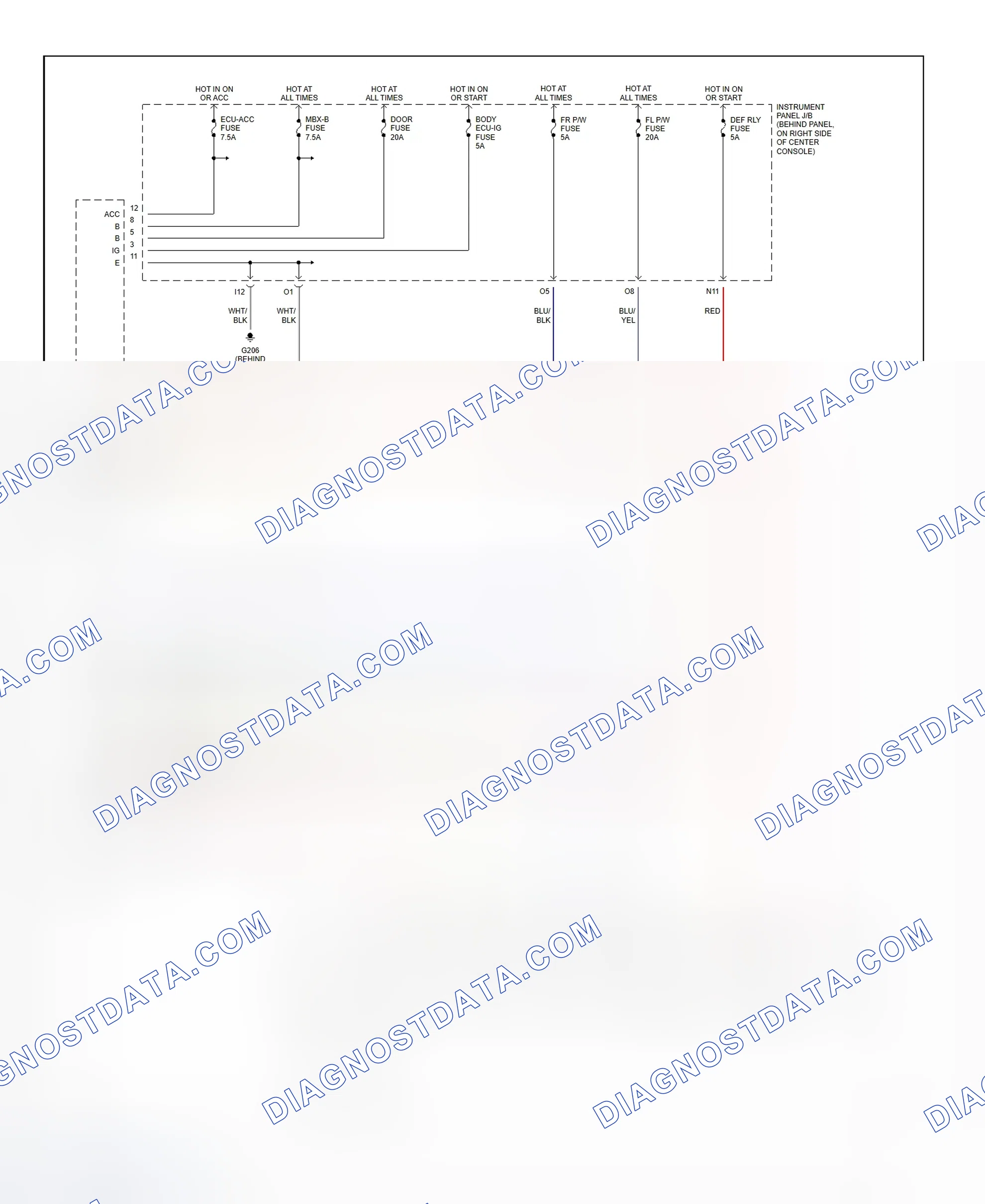 Scheme 11: Power Window System Wiring Diagram (Celica)