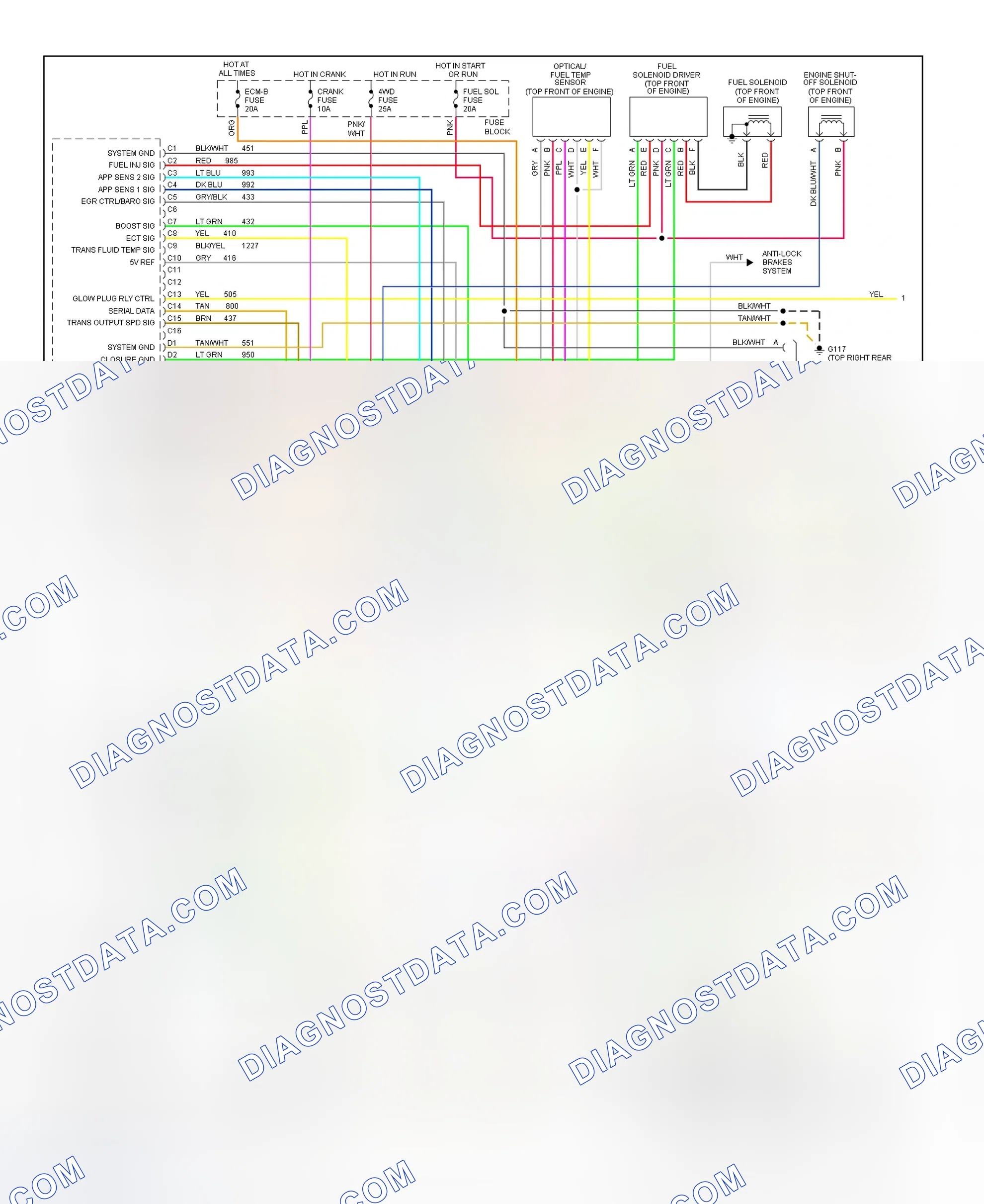 Scheme 118: Wiring Diagram ("C" & "K" Series Pickup, & Sierra - Diesel VIN F & P With M/T - 1 Of 2)