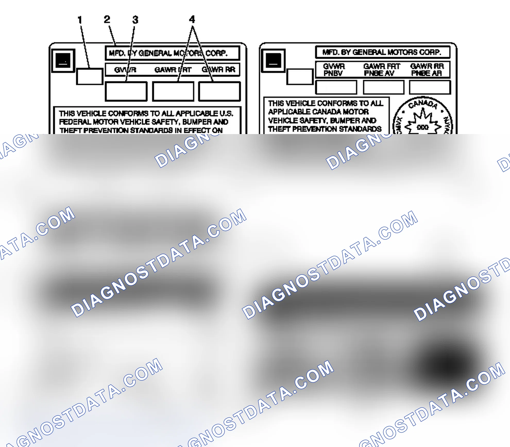 Scheme 3: Vehicle Certification, Tire Placard, Anti-Theft, and Service Parts ID Label
