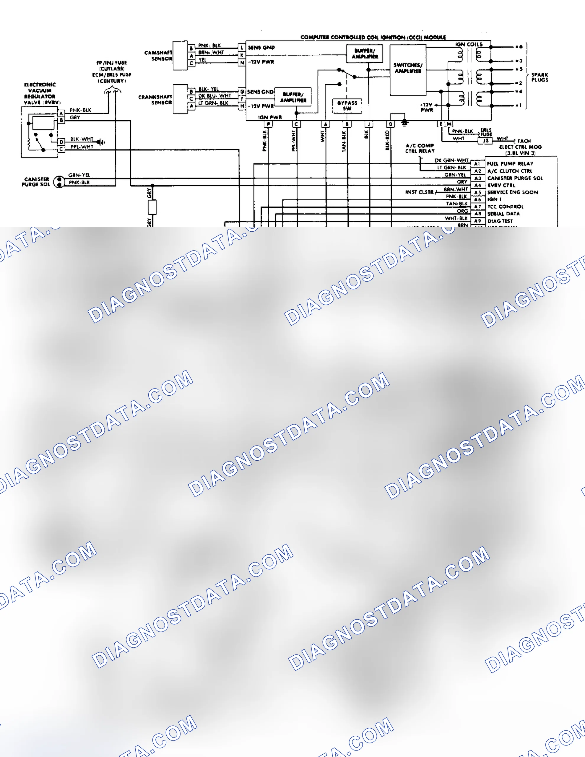 Scheme 226: Port Fuel Injection Wiring Diagram (3.8L "A" Body)