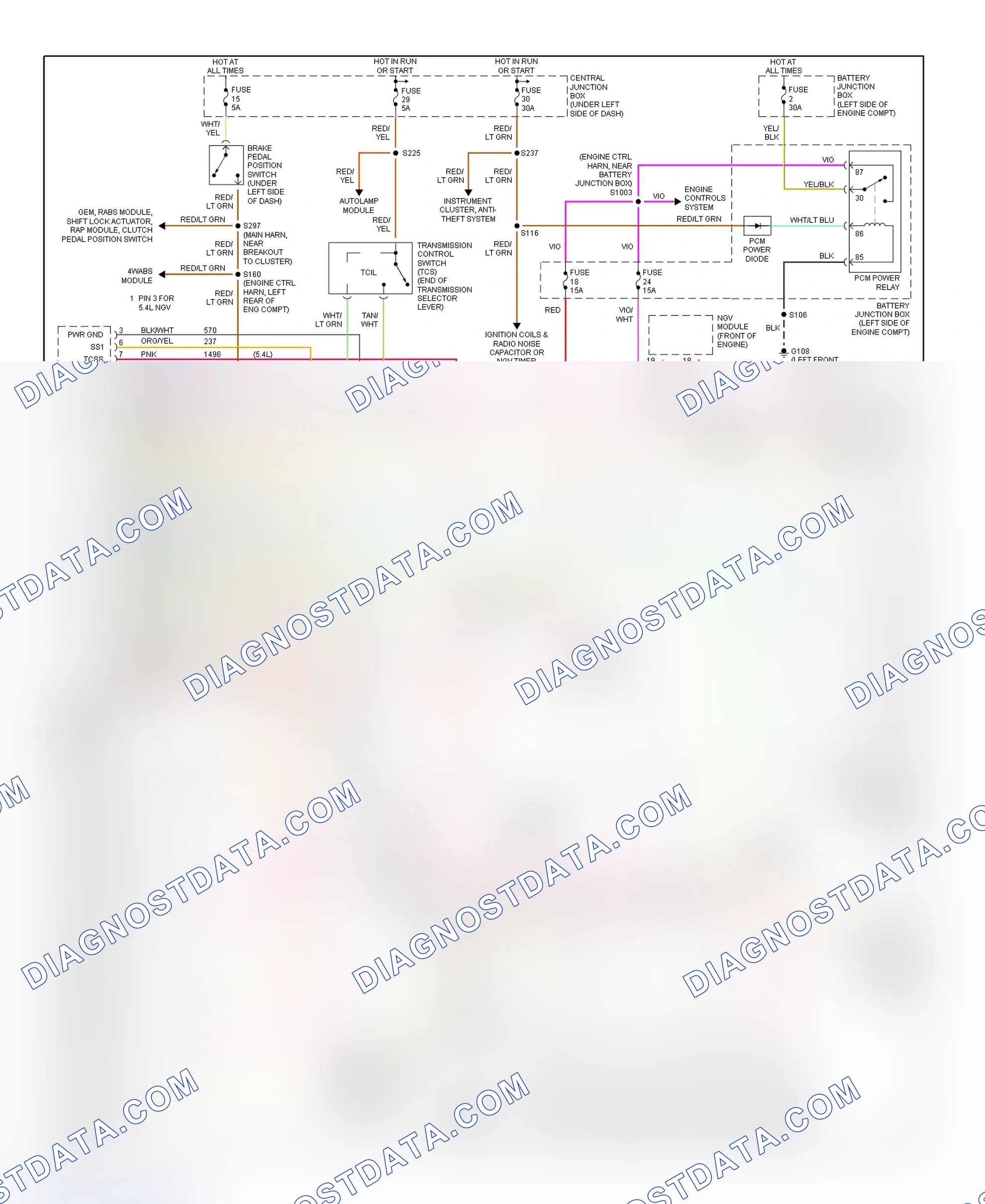 Scheme 144: 1999 F150/250 Light Duty Transmission Wiring Diagram