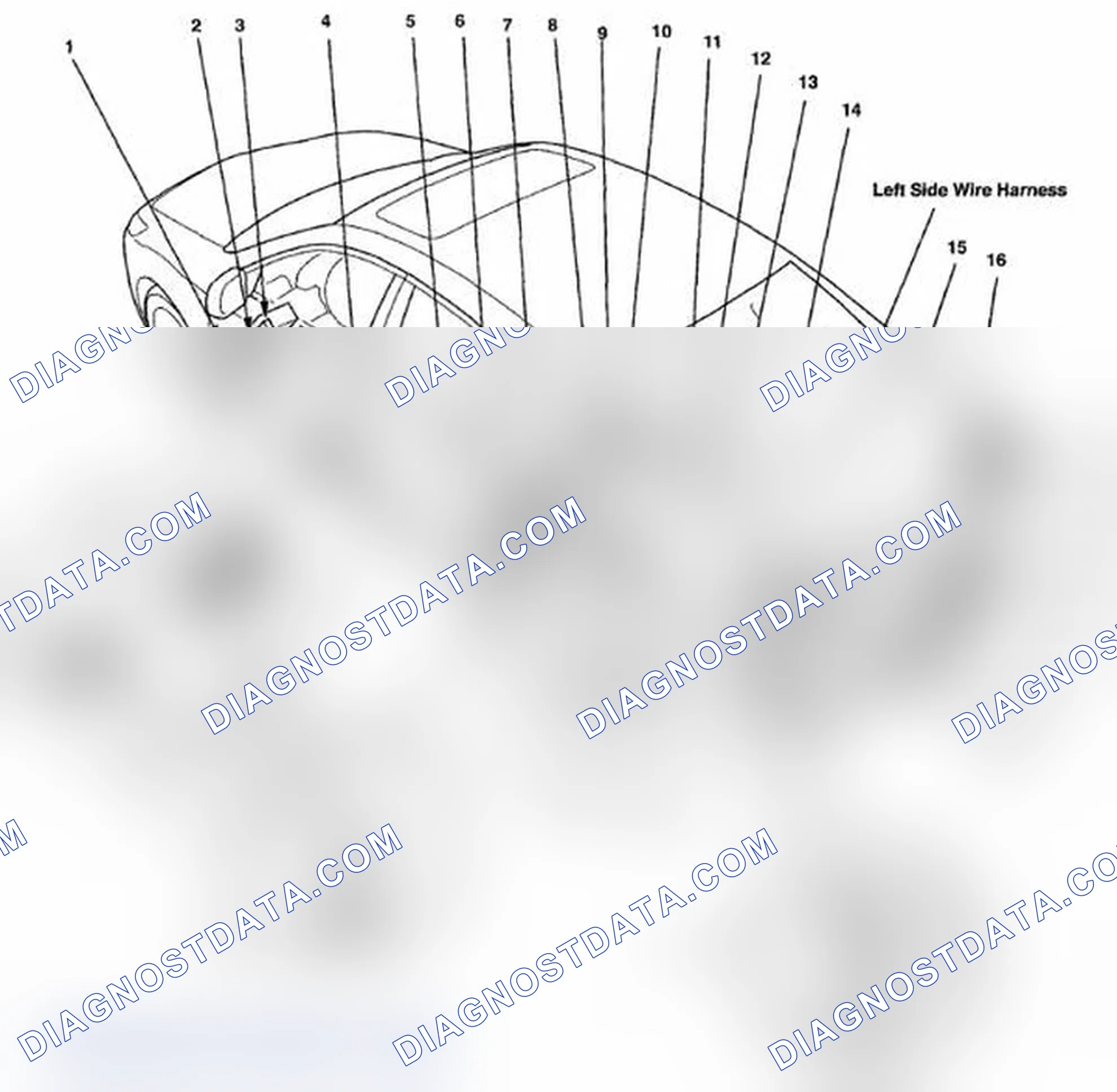 Scheme 528: Identifying Left Side Wire Harness (Page 203-39)