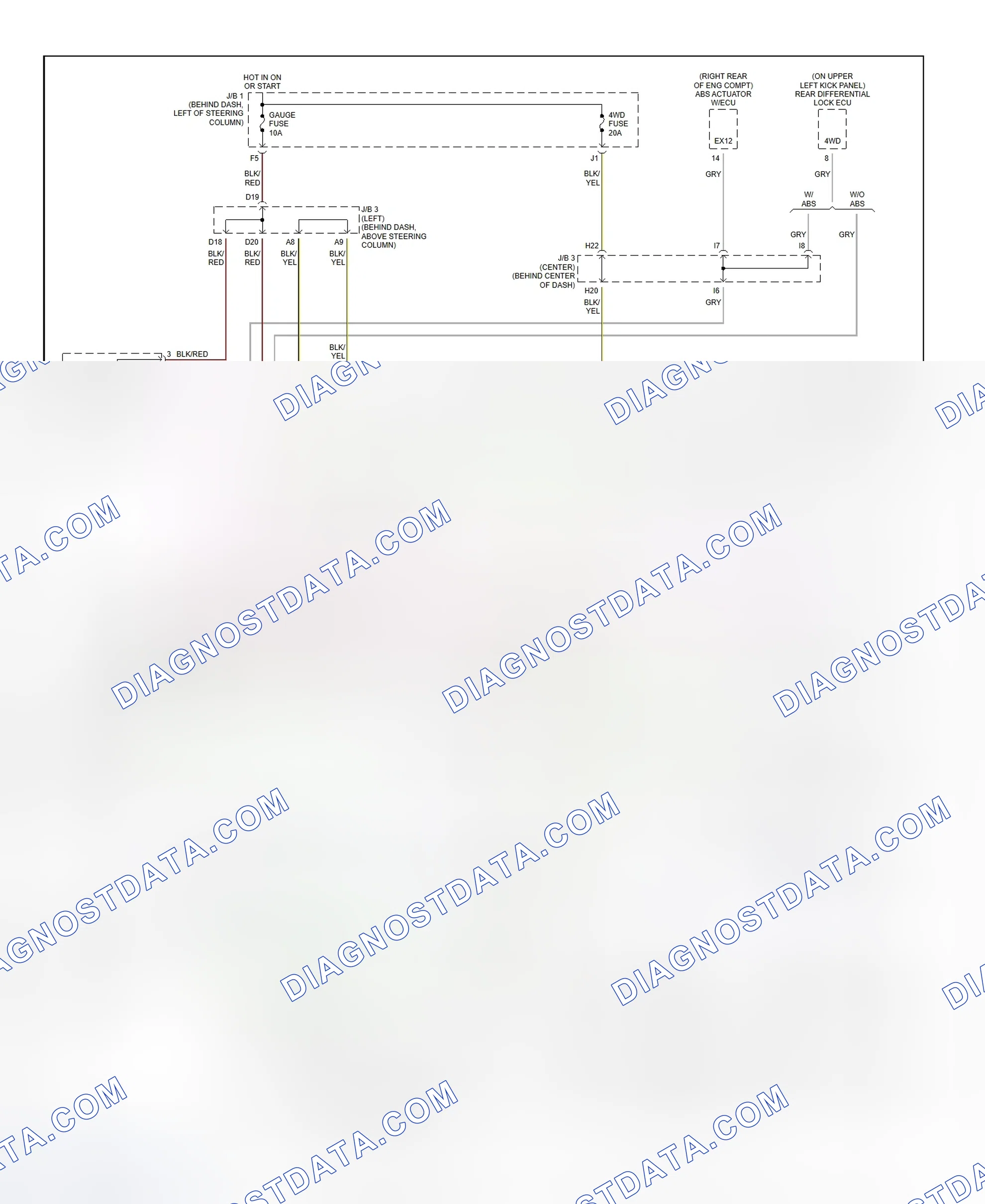 Scheme 19: Differential Lock System Wiring Diagram (Tacoma Without 2-4 Select Switch)