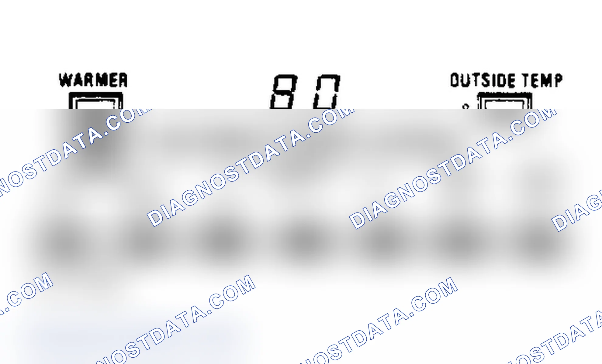 Scheme 1: Cadillac ECC Control Panel (Note location of "Warmer" and "Cooler" buttons.)
