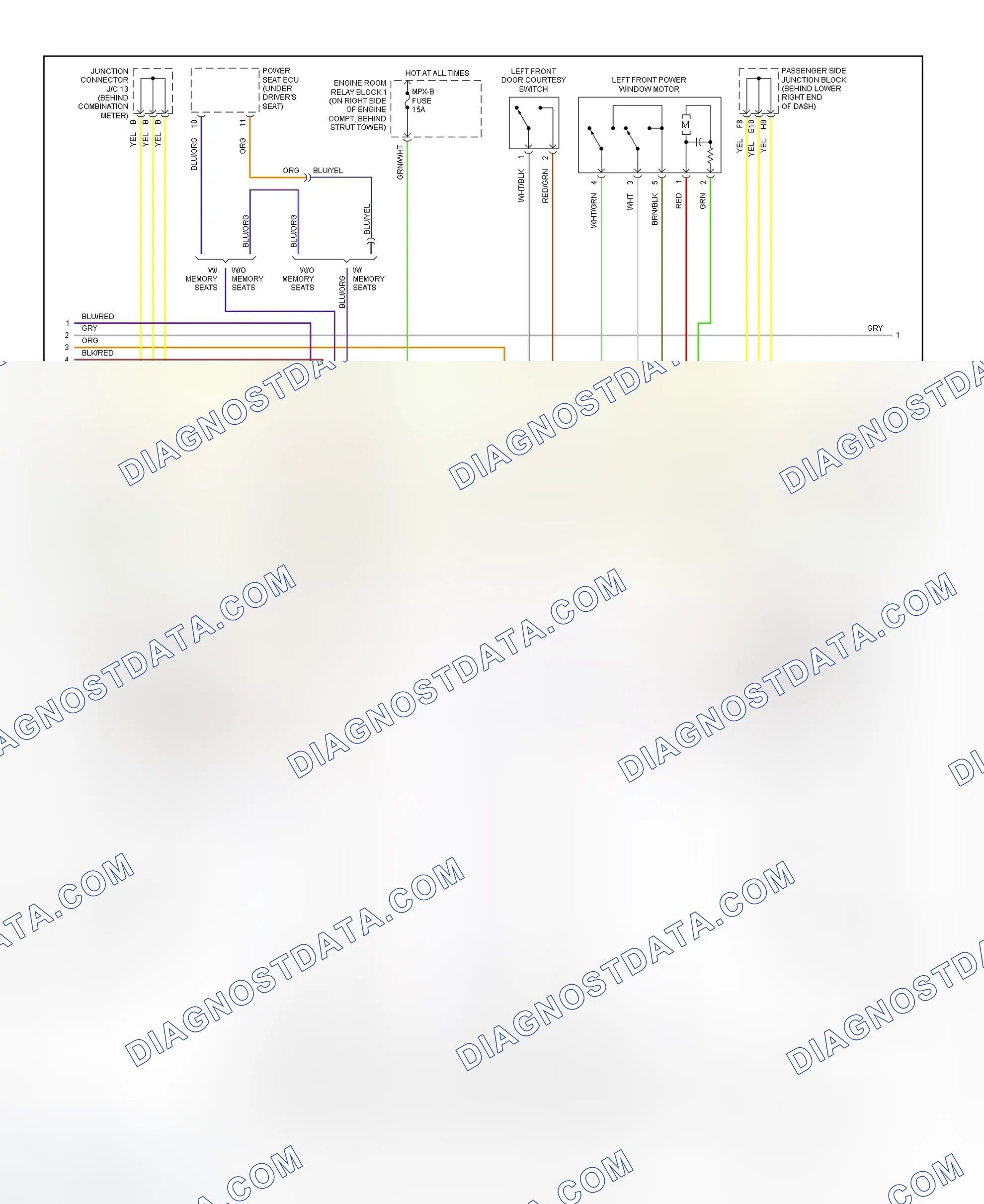 Scheme 7: Power Window System Wiring Diagram (GS300 & GS400 - 2 Of 3)