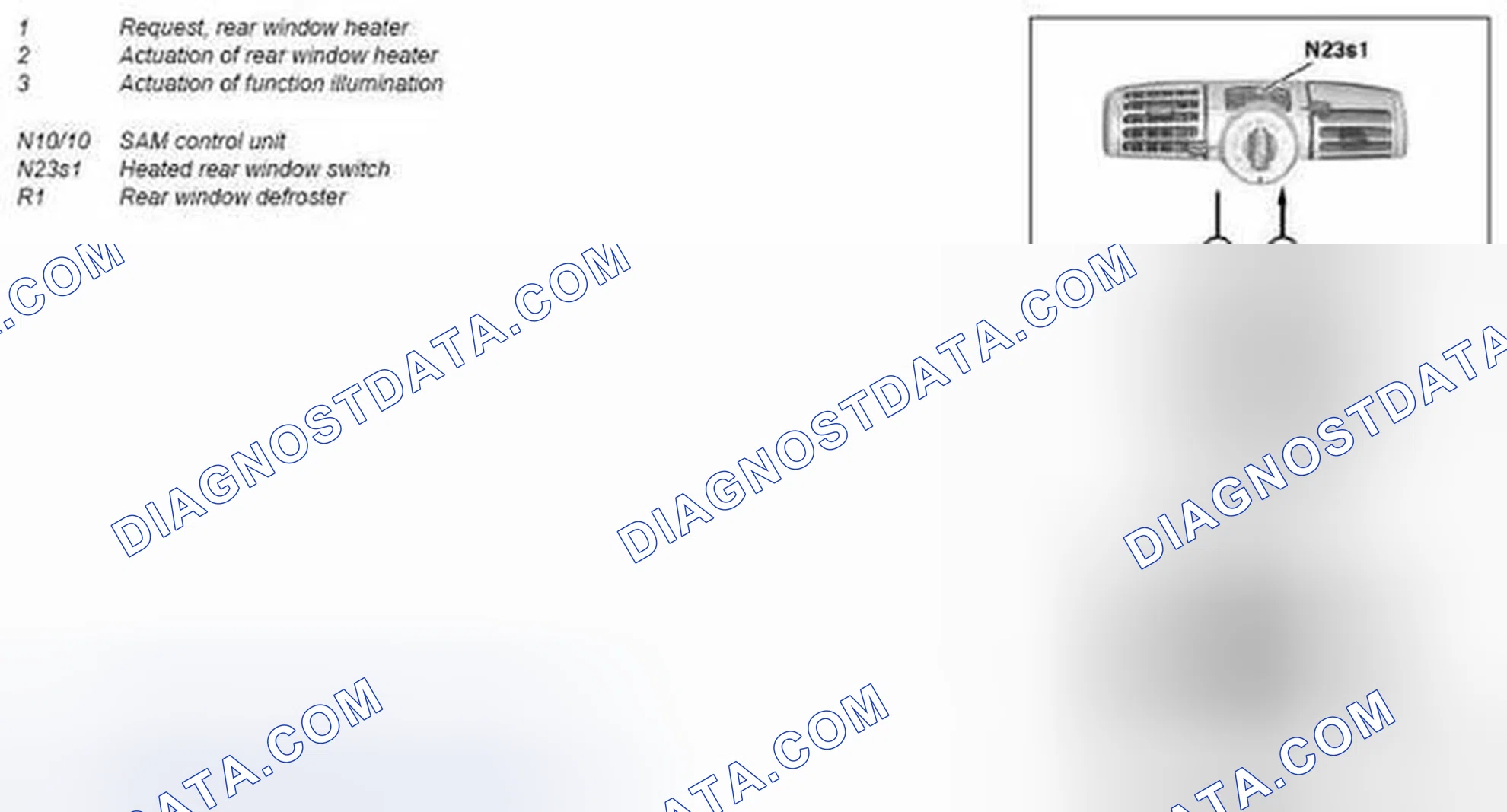 Scheme 39: Heated rear window, function - GF67.29-P-0003MCC