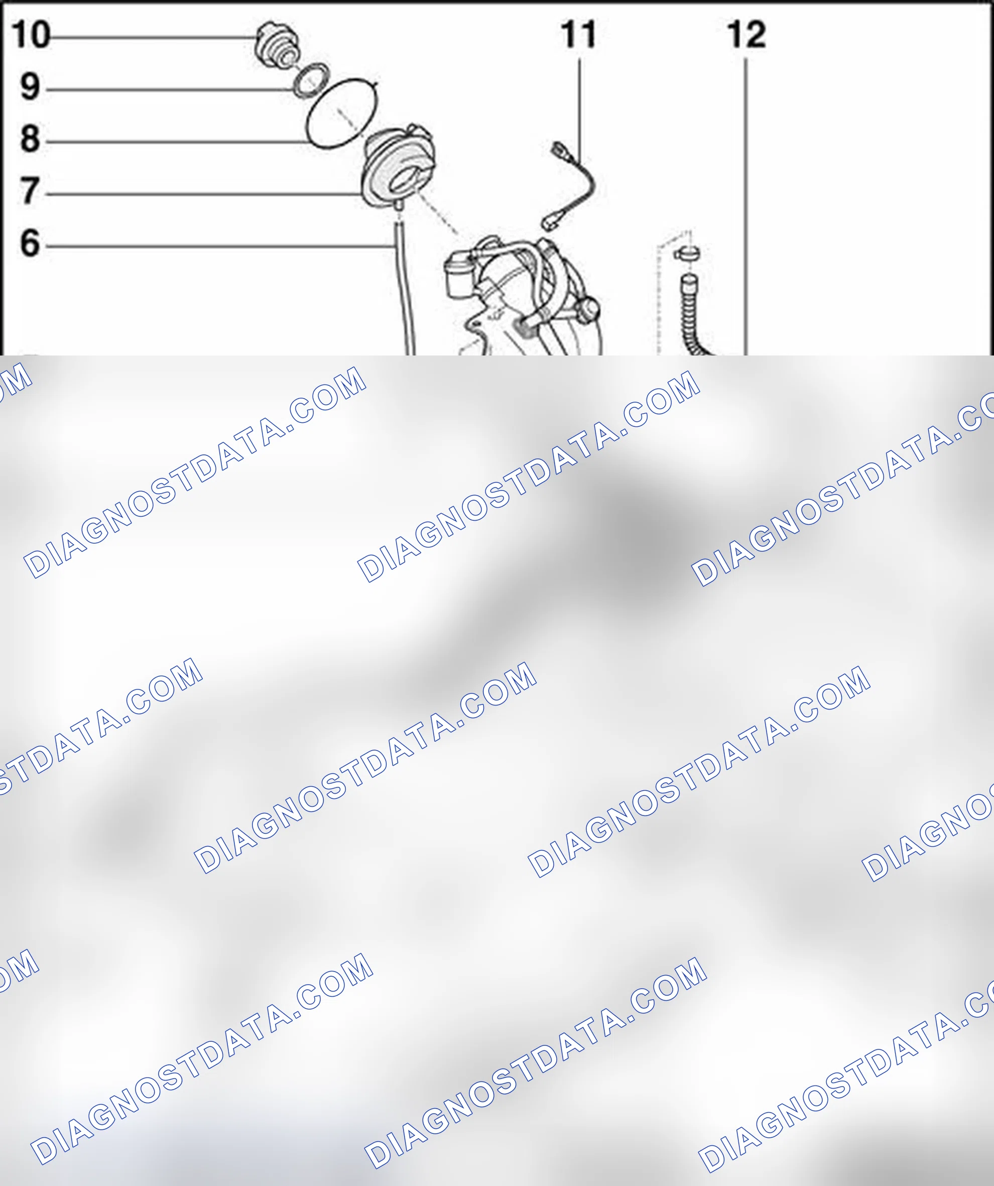 Scheme 167: Fuel tank with attachments, assembly overview