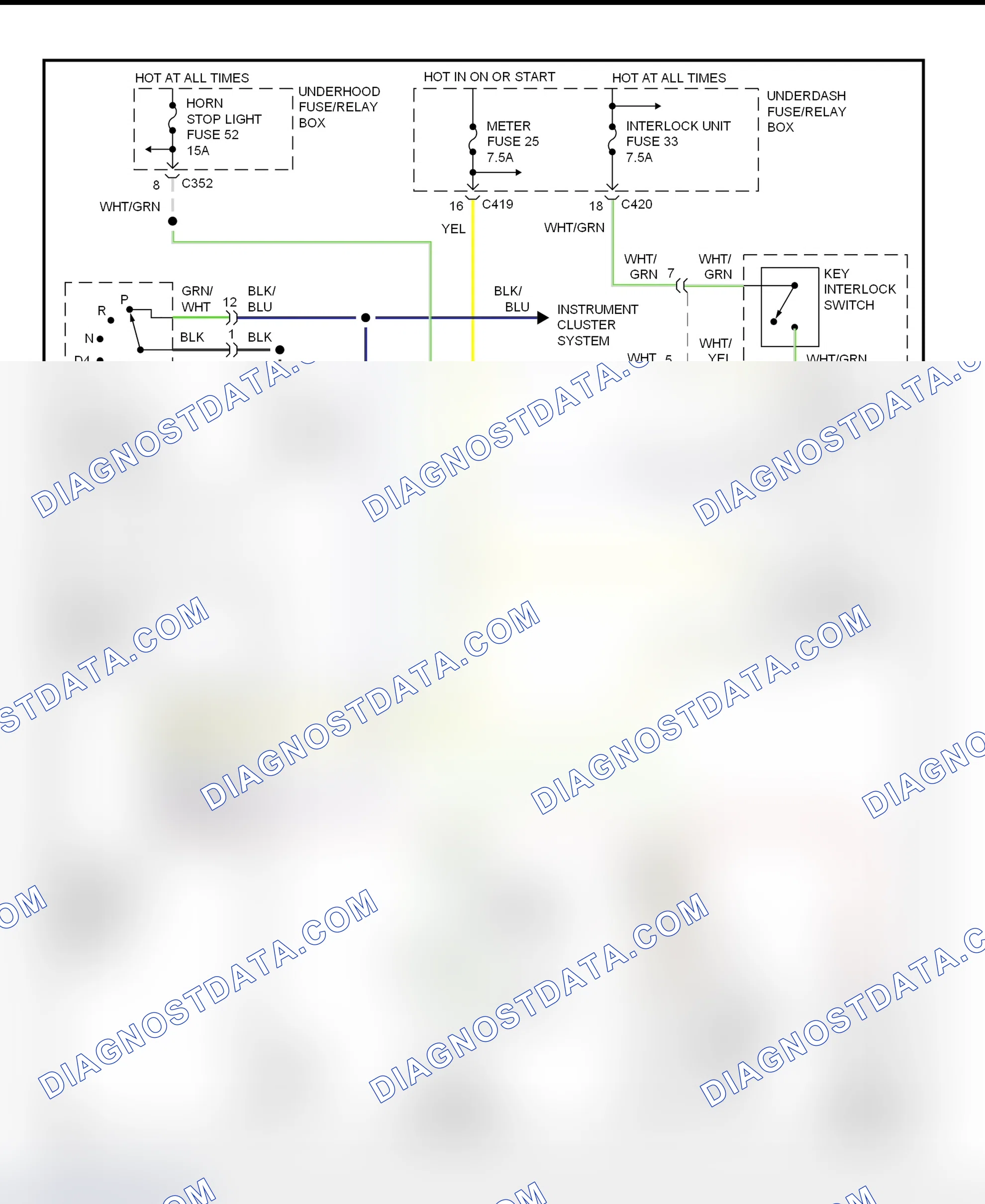 Scheme 46: Shift & Key Interlock System Wiring Schematic (1997 Honda Civic)