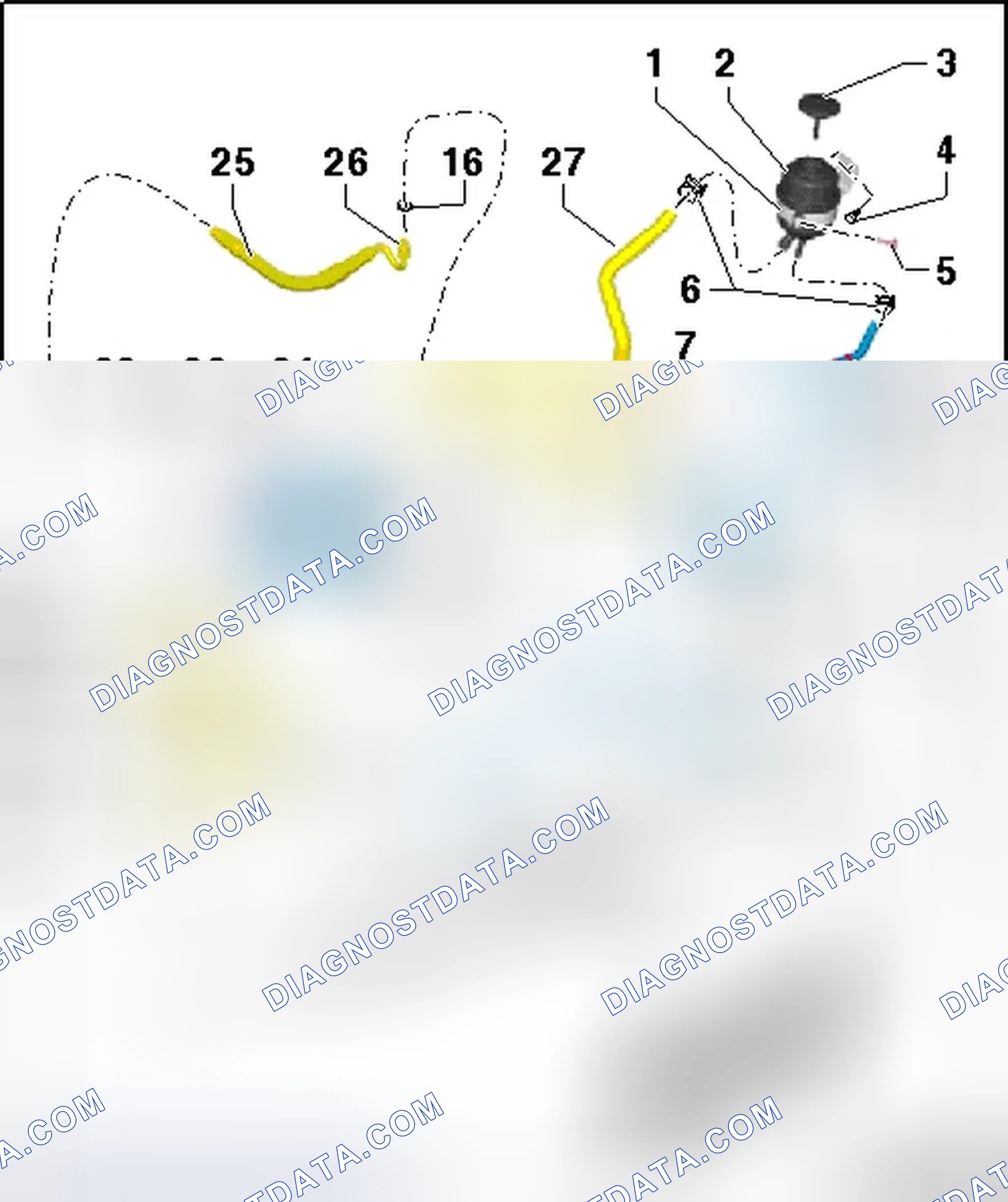Scheme 178: POWER STEERING PUMP, HYDRAULIC LINES AND RESERVOIR OVERVIEW, VEHICLES WITH DYNAMIC STEERING