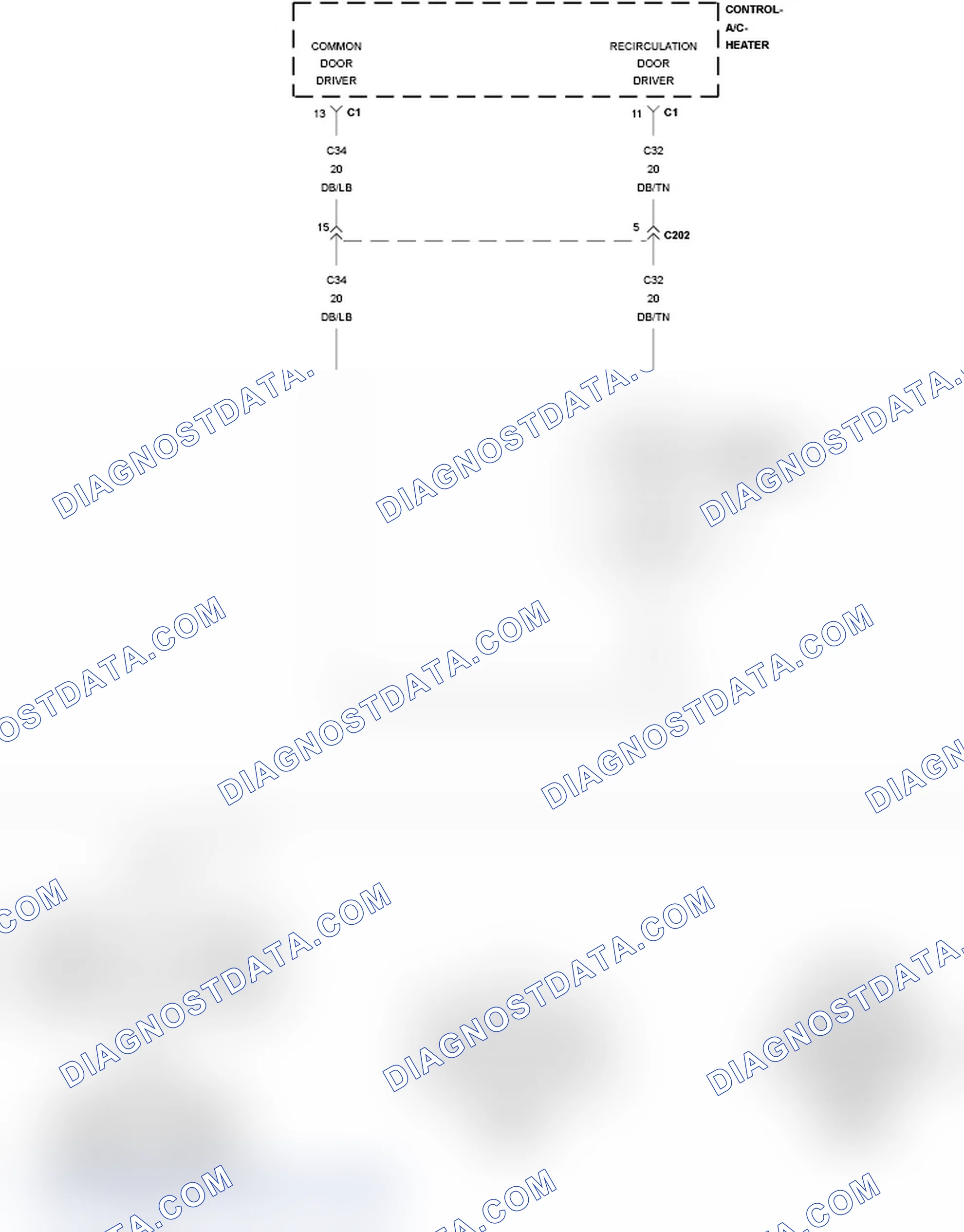 Scheme 43: B105B-RECIRCULATION DOOR CONTROL CIRCUIT OPEN