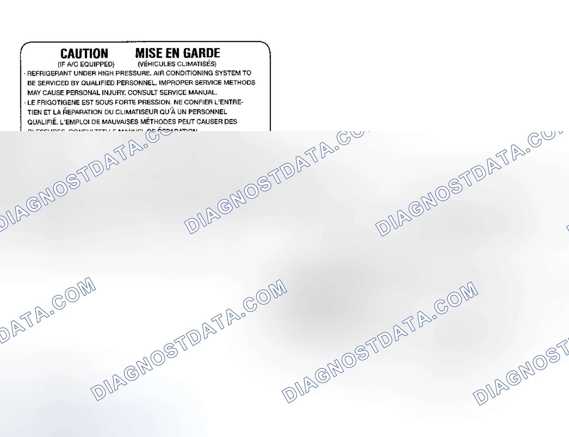 Scheme 7: Underhood A/C Specification Labels