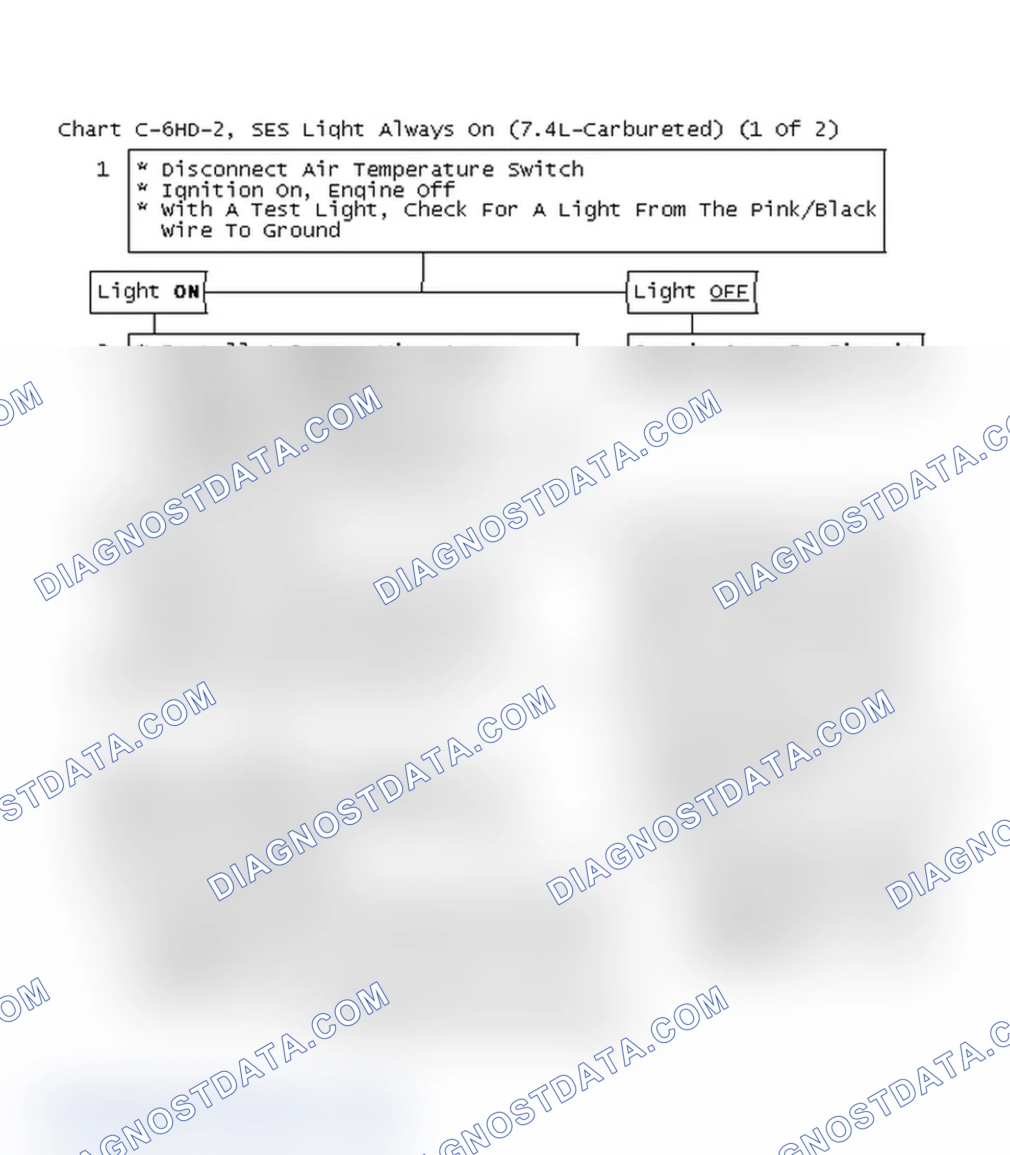 Scheme 71: Chart C-6HD-2, SES Light Always On (7.4L-Carbureted) (1 Of 2)
