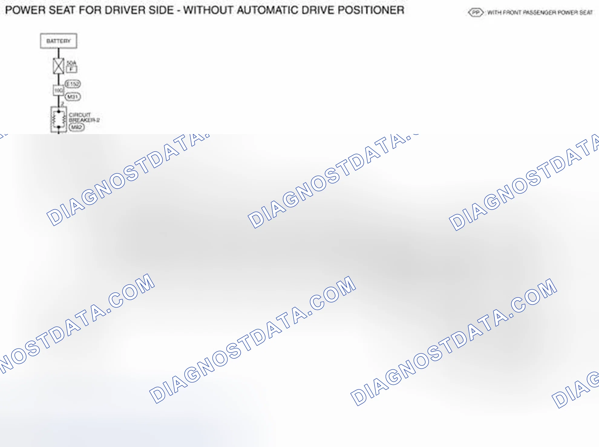 Scheme 6: Wiring Diagram - Driver Side Without Automatic Drive Positioner